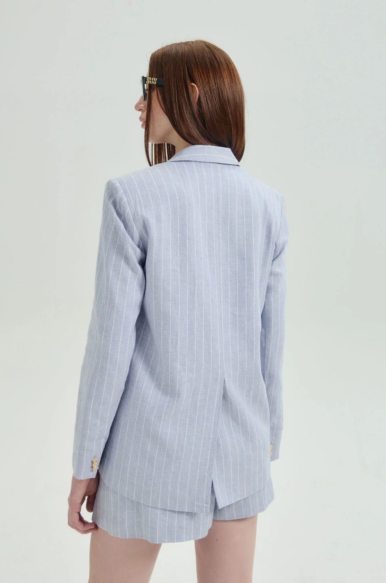 Striped Linen Blend Lightweight Blazer - Image 6