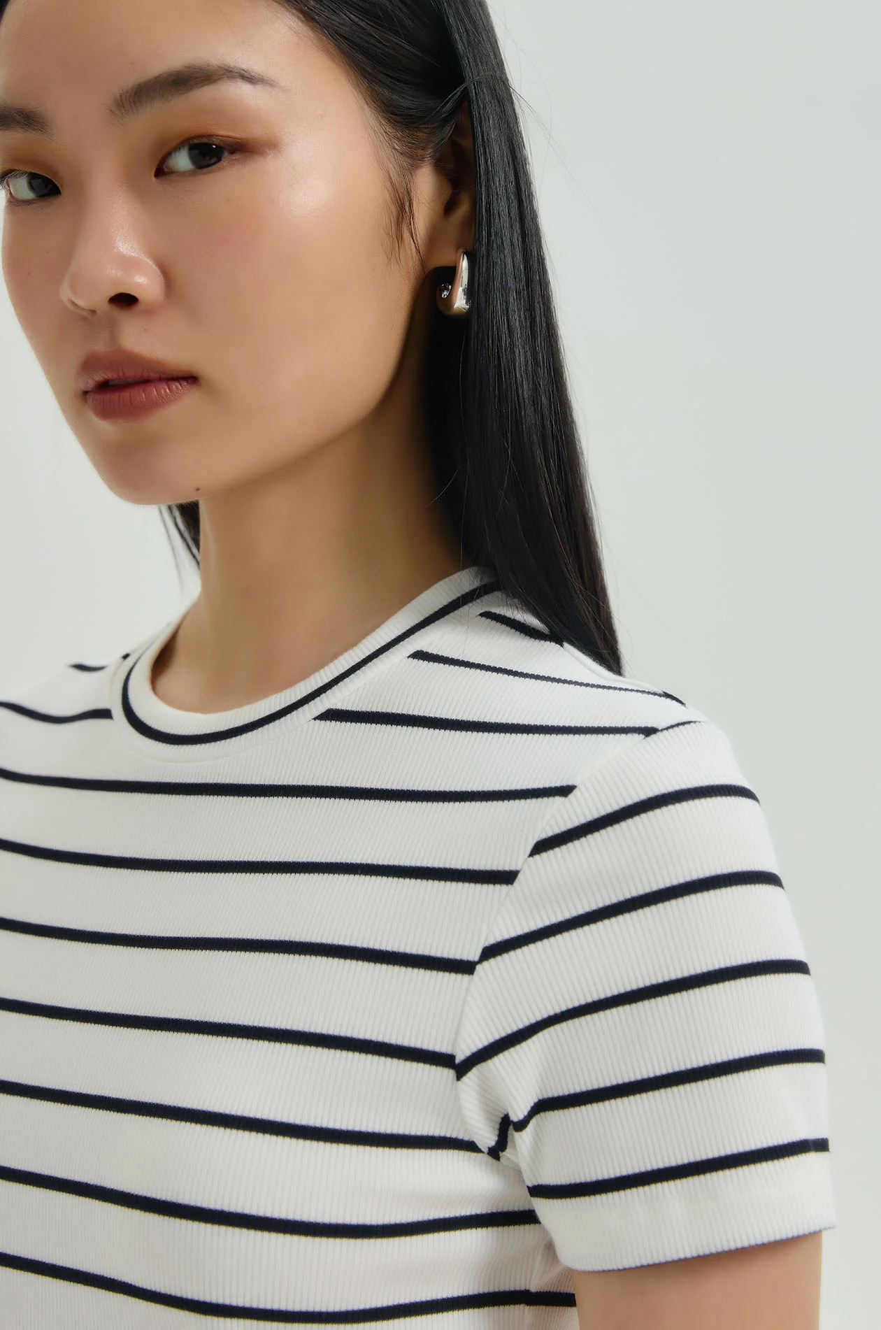 Striped Ribbed T-Shirt - Image 3