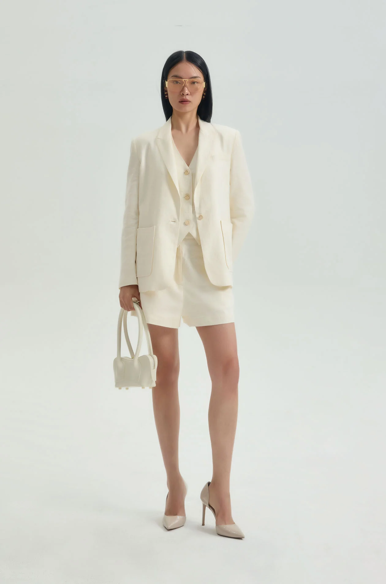 Linen Blend City Shorts