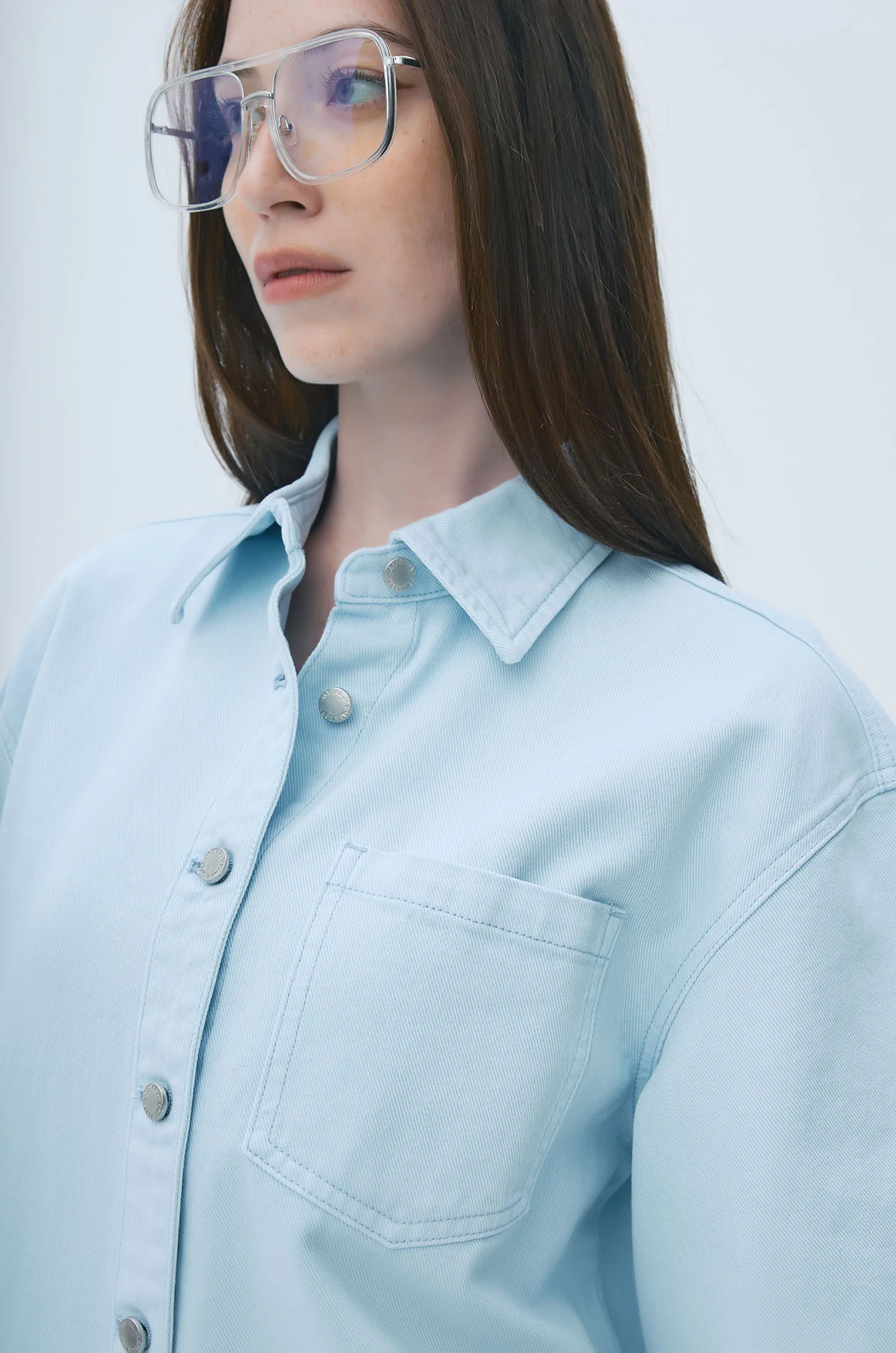 Oversized Cotton Drill Pocket Shirt - Image 3
