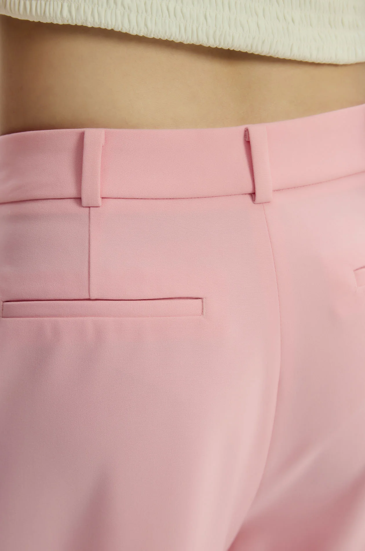 Pink Wide Leg Pleated Pants - Image 4