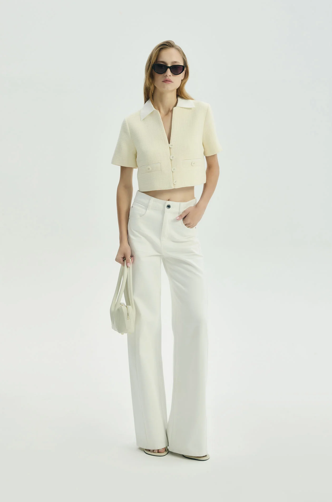 Metallic Boucle Crop Top