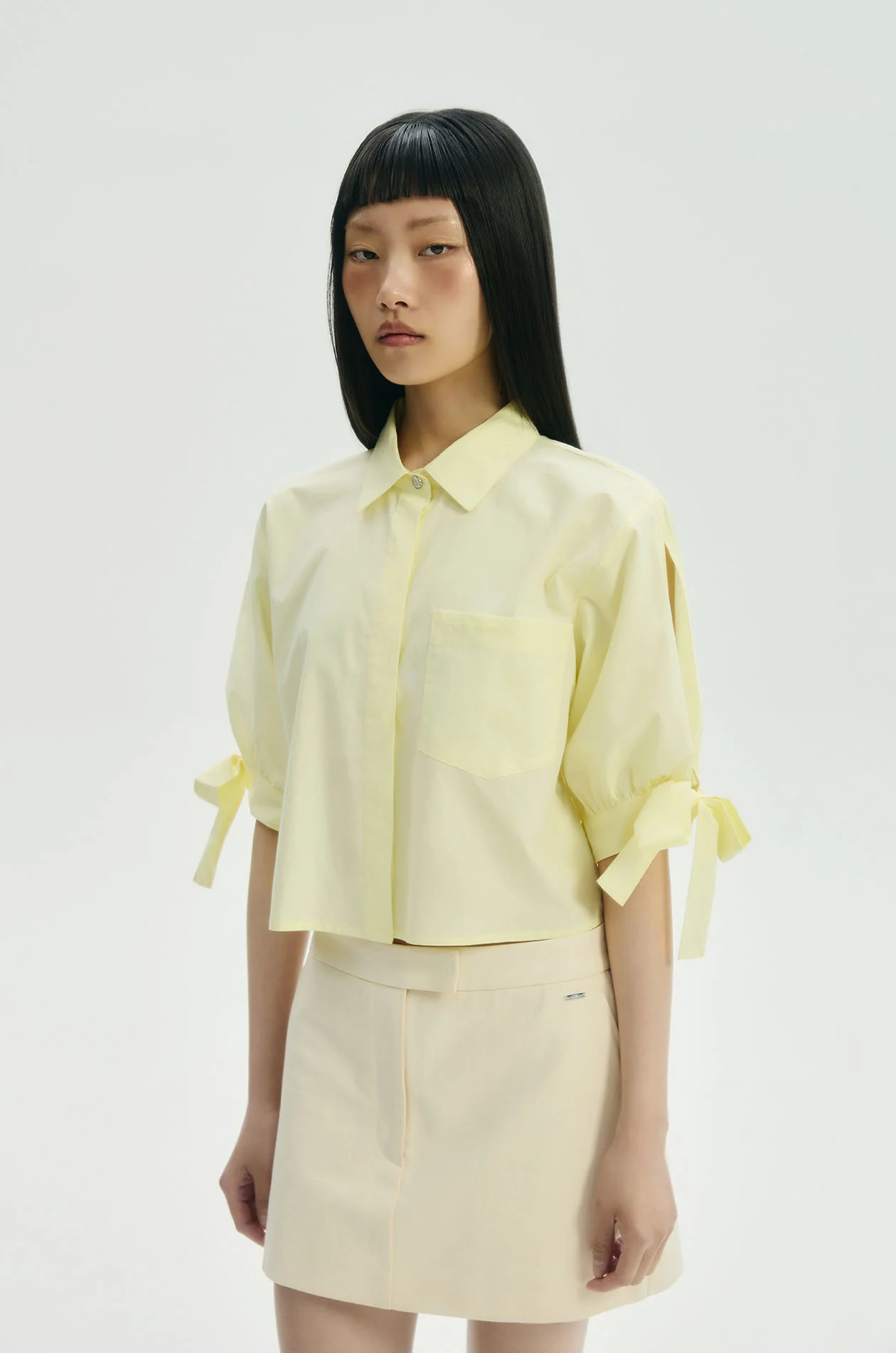 Split-Sleeve Cropped Shirt - Image 6