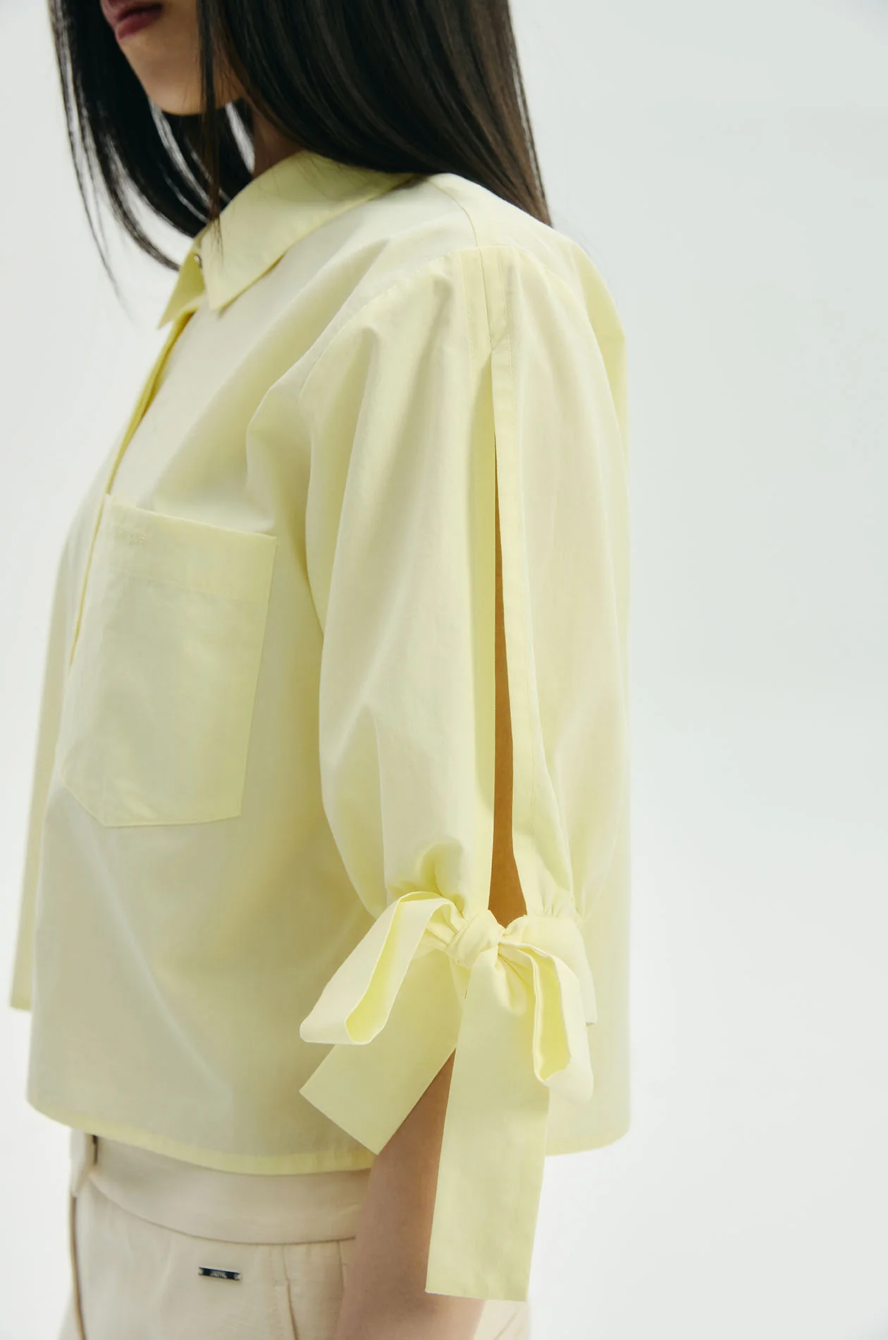 Split-Sleeve Cropped Shirt - Image 7