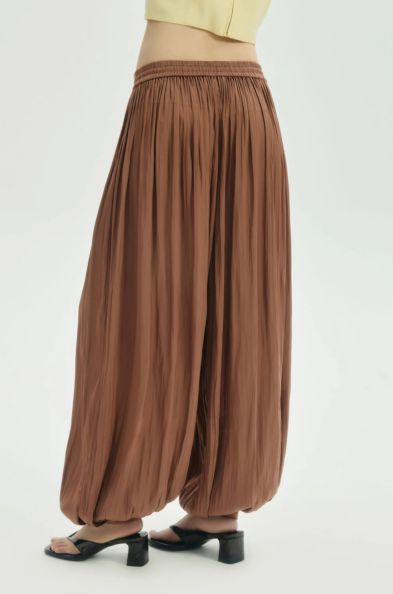 Plisse Satin Balloon Pants - Image 4
