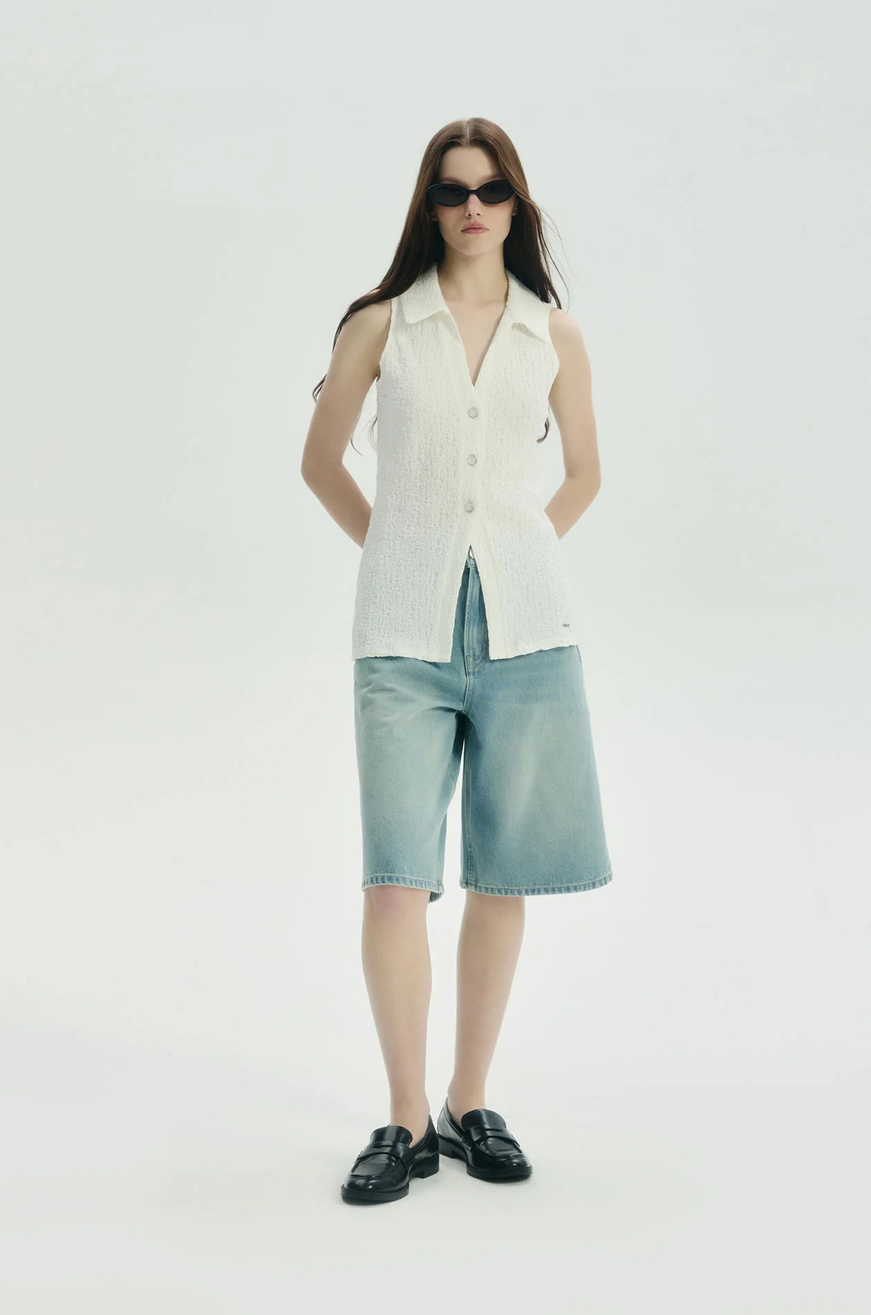 Vintage-Wash Denim Bermuda Shorts - Image 6