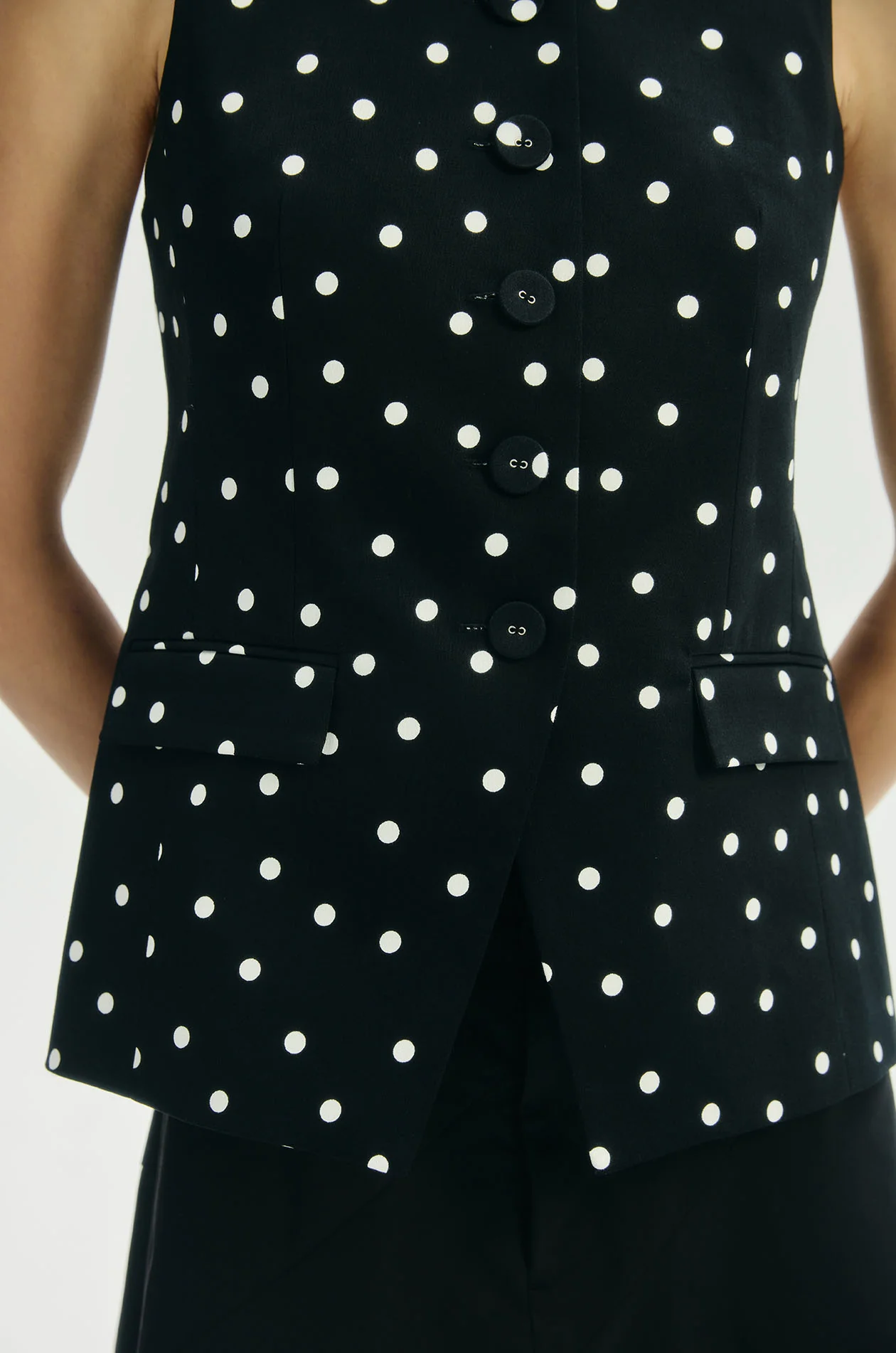 Dot Printed Casual Vest - Image 4