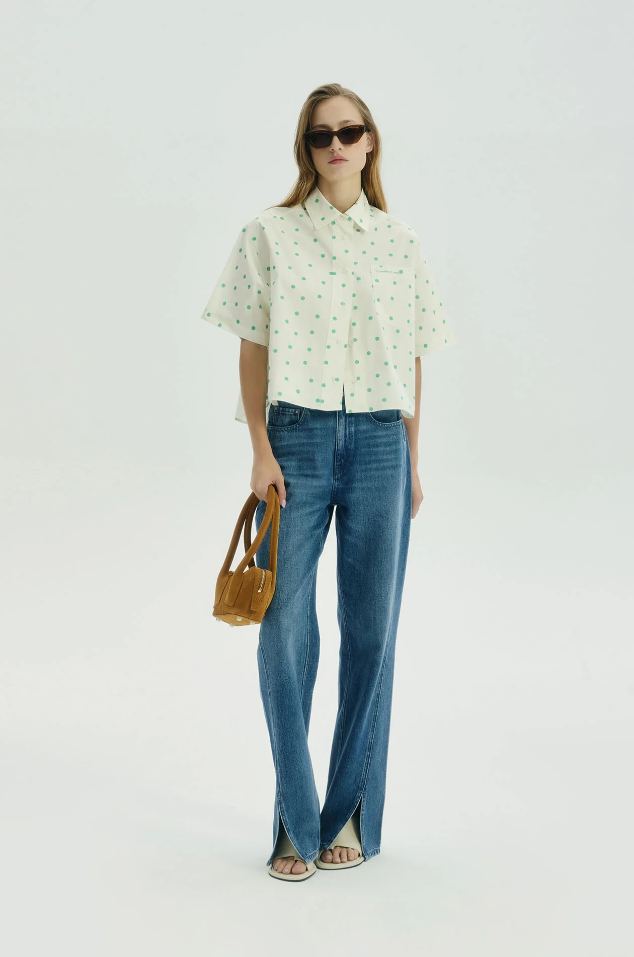 Dot Printed Oversized Shirt