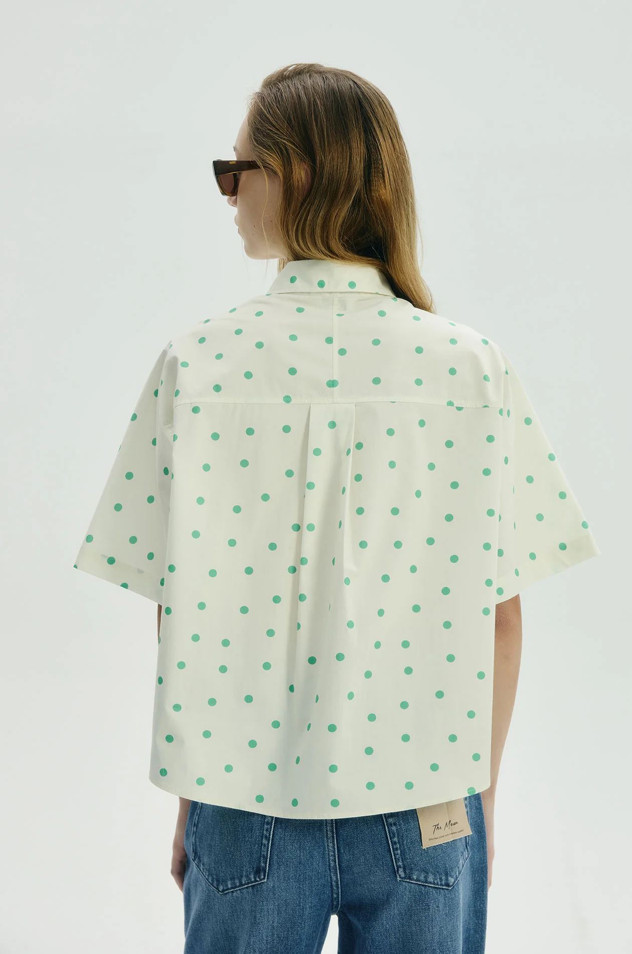 Dot Printed Oversized Shirt - Image 4