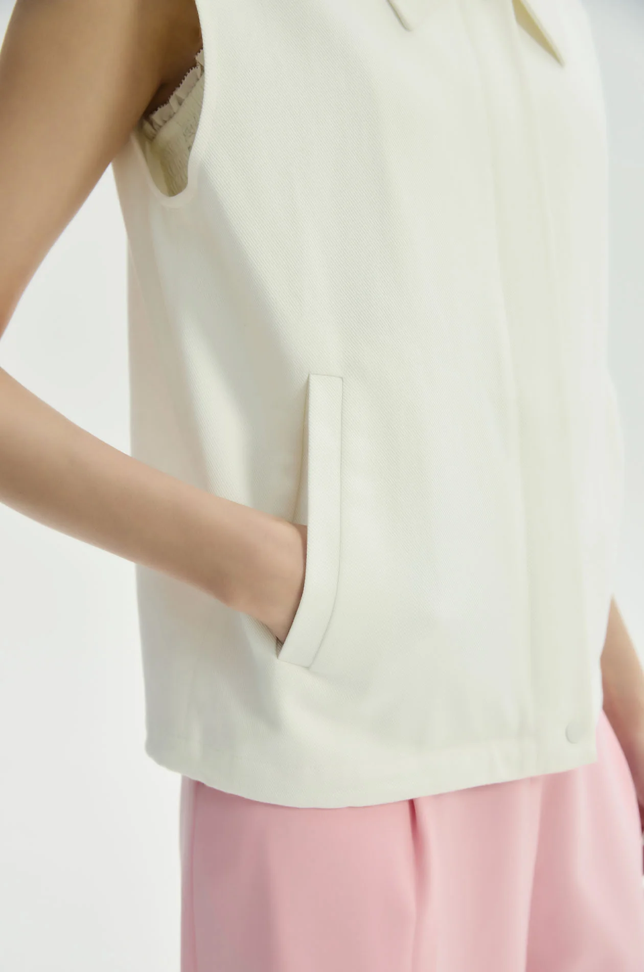 Zipper Collared Vest Jacket - Image 4