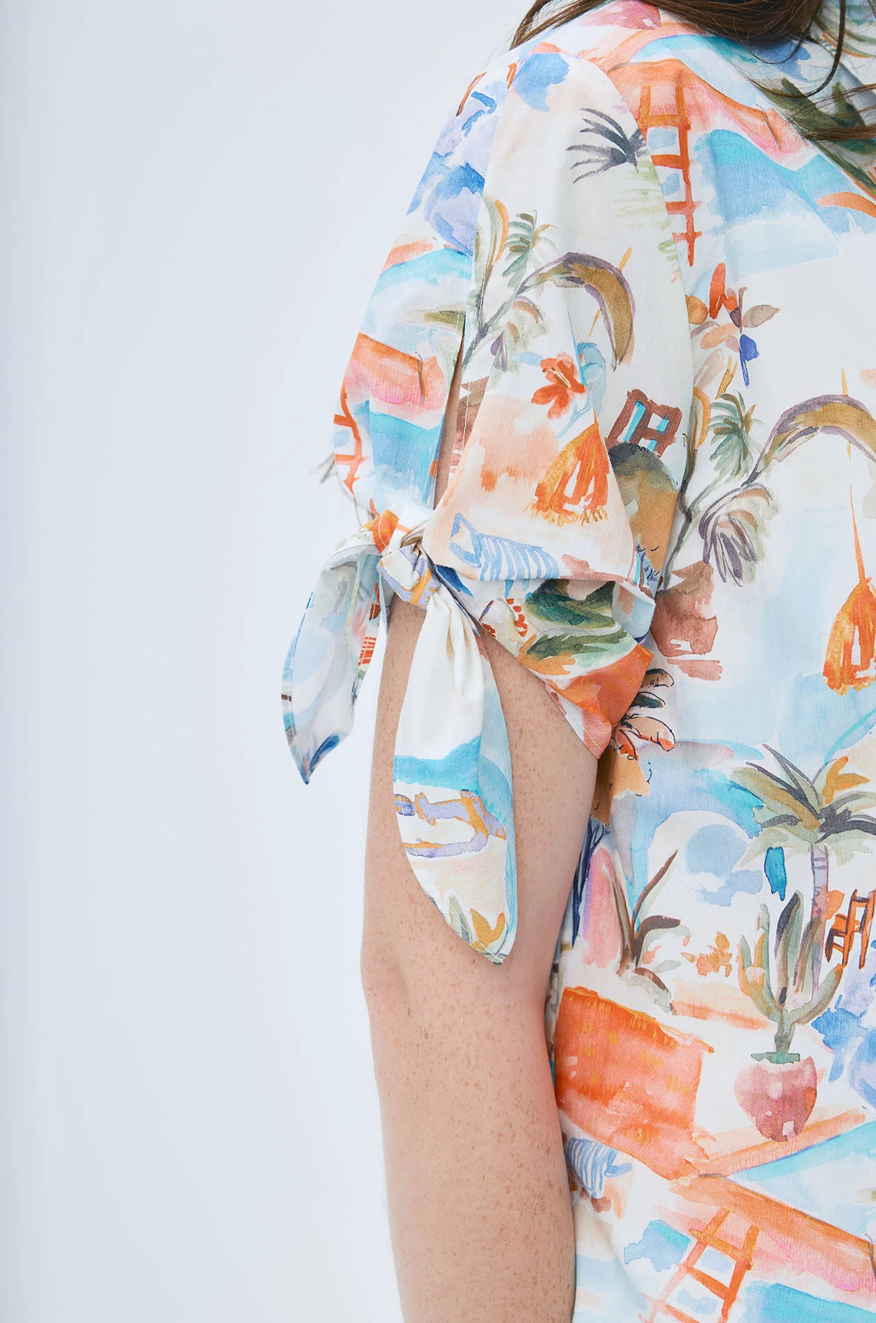 Summer Print Tie-Sleeve Resort Shirt - Image 3