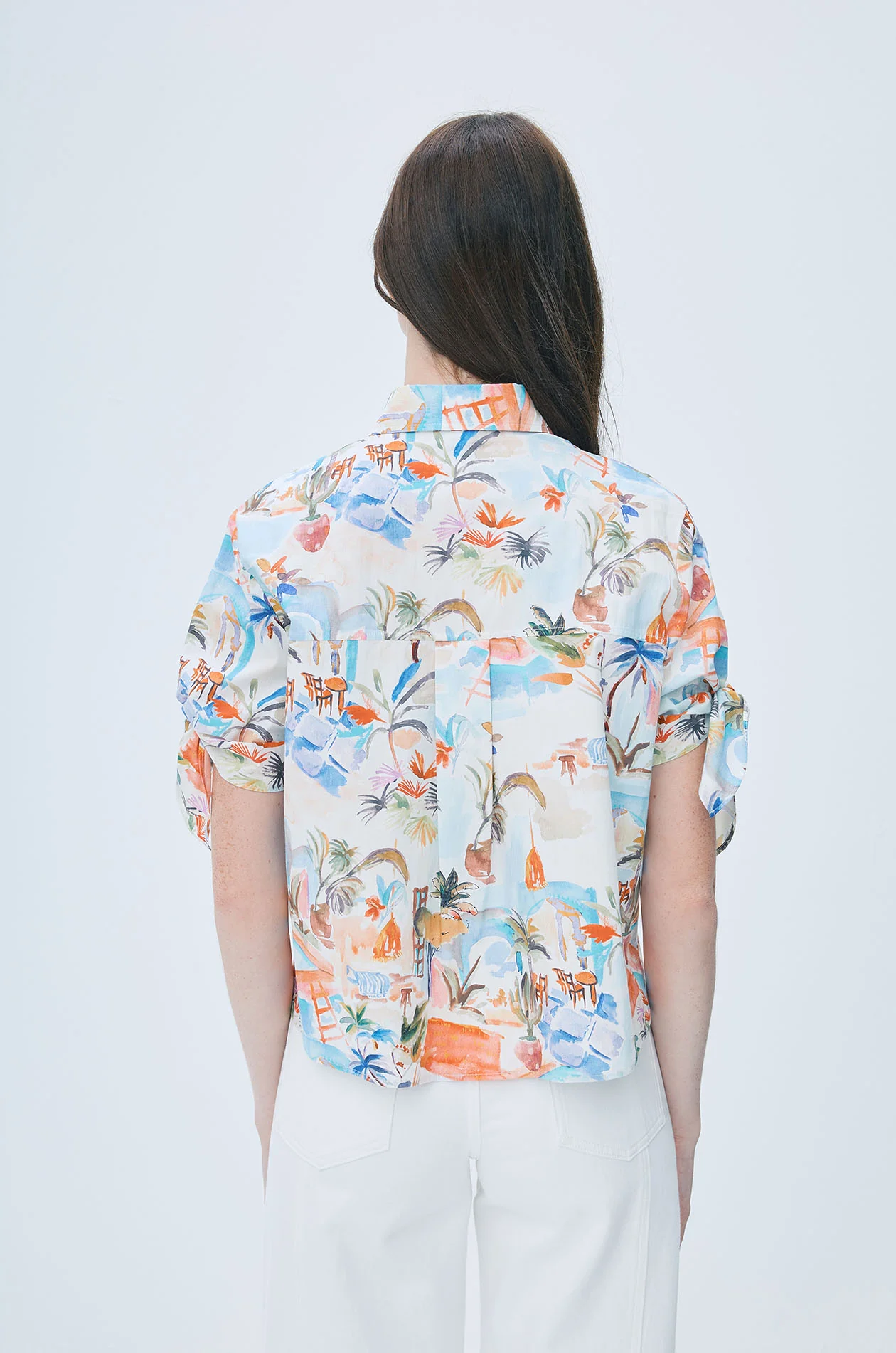 Summer Print Tie-Sleeve Resort Shirt - Image 4