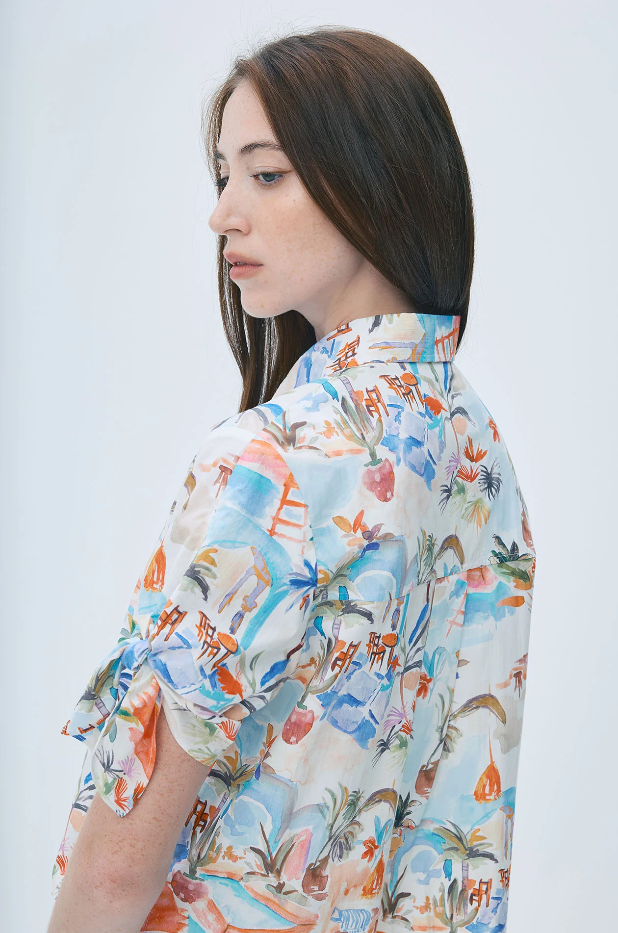 Summer Print Tie-Sleeve Resort Shirt - Image 5