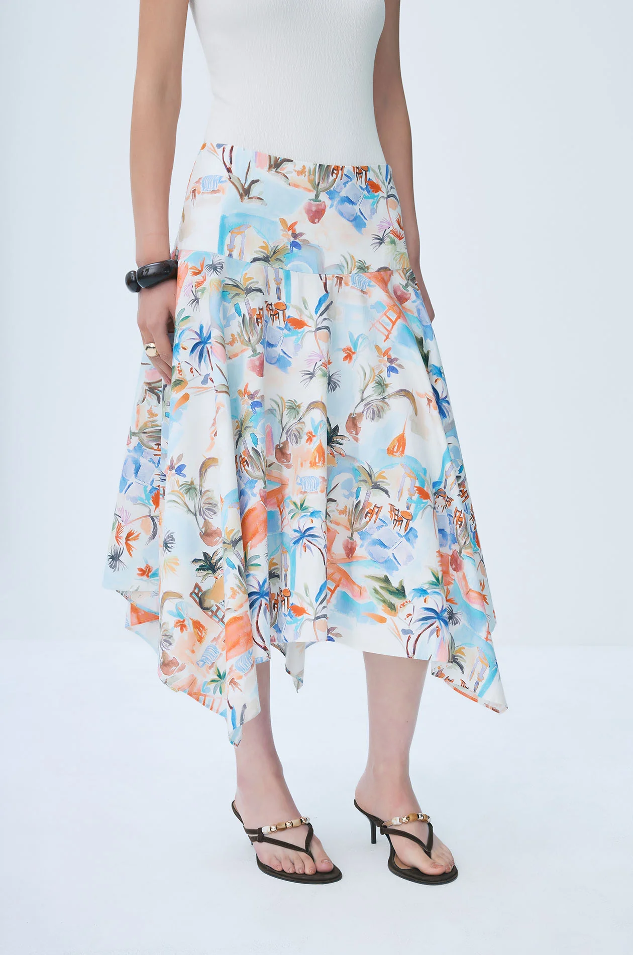 Summer Print Handkerchief Midi Skirt - Image 2