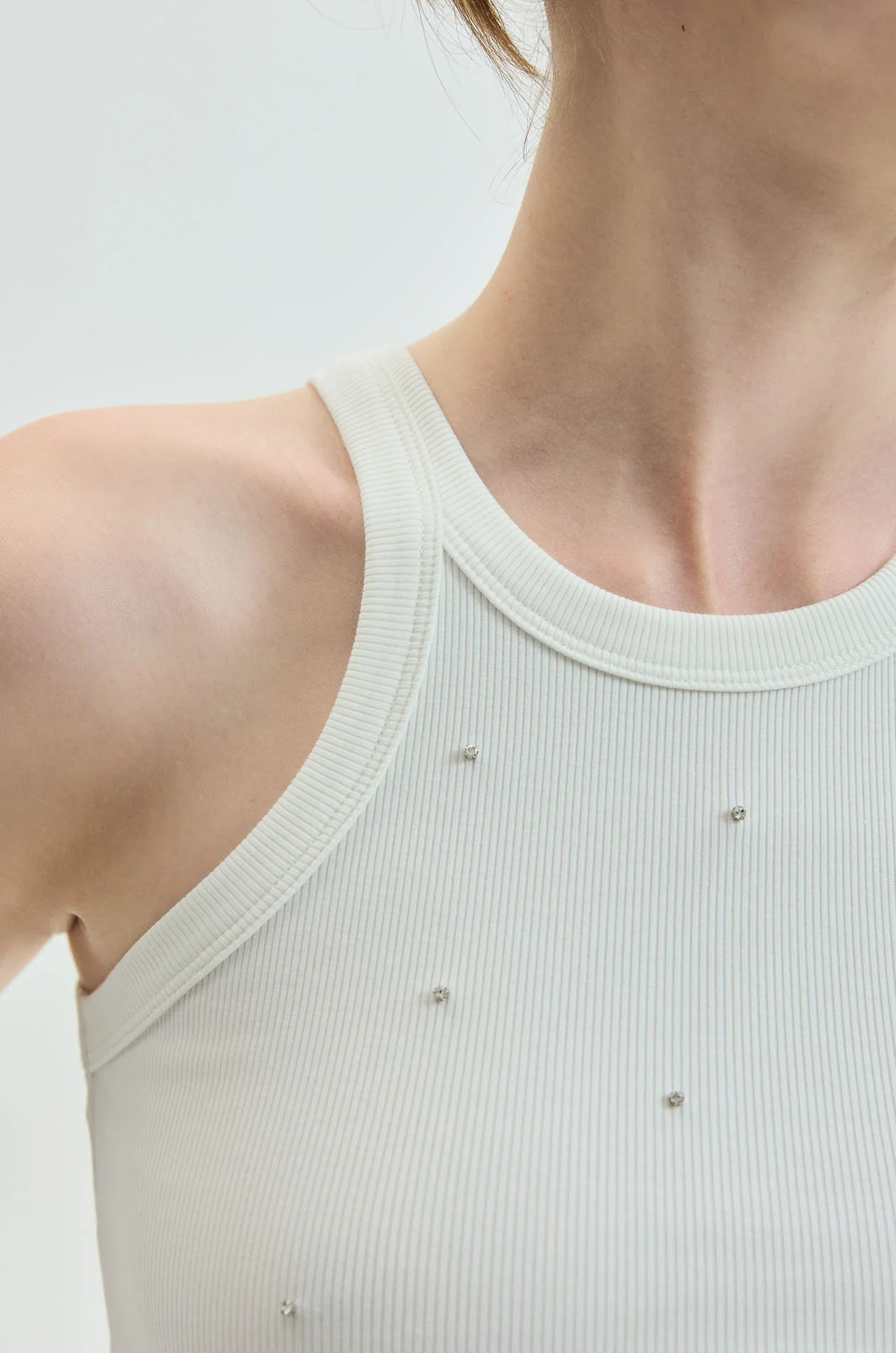 Rhinestone Ribbed Tank Top - Image 4