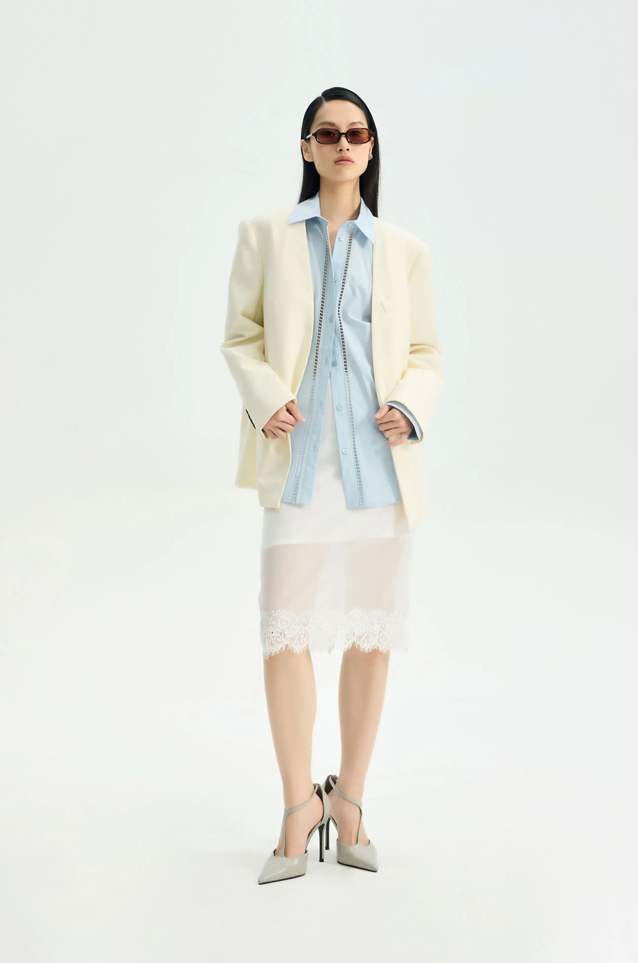 Palm Cutwork Long-Sleeved Shirt