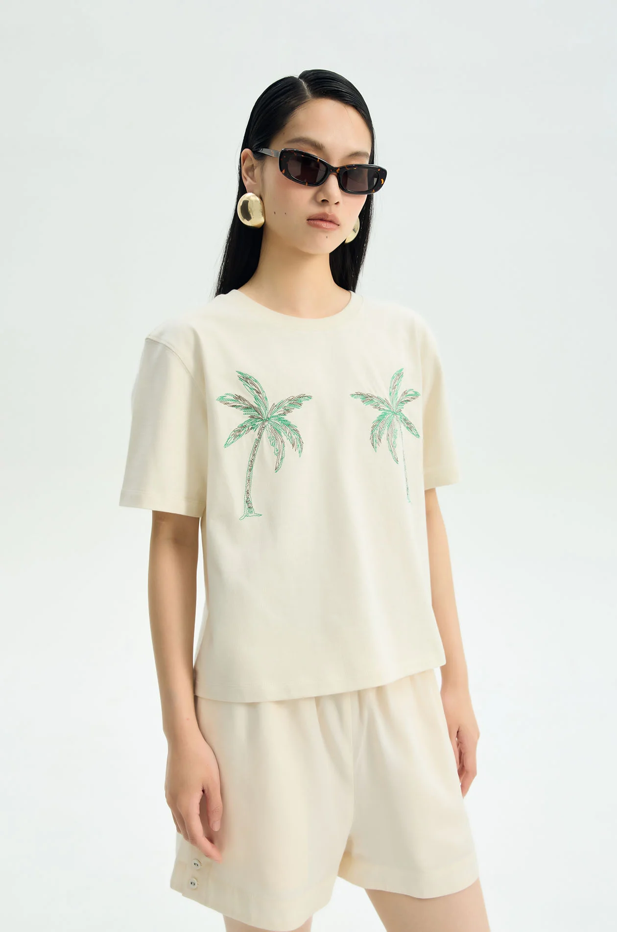 Palm Embroidered T-Shirt - Image 2