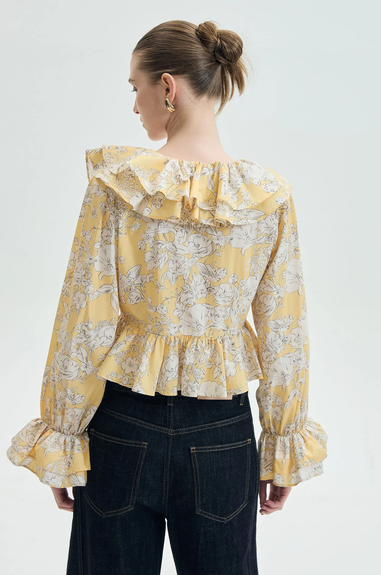 Floral Print Ruffle Blouse - Image 5
