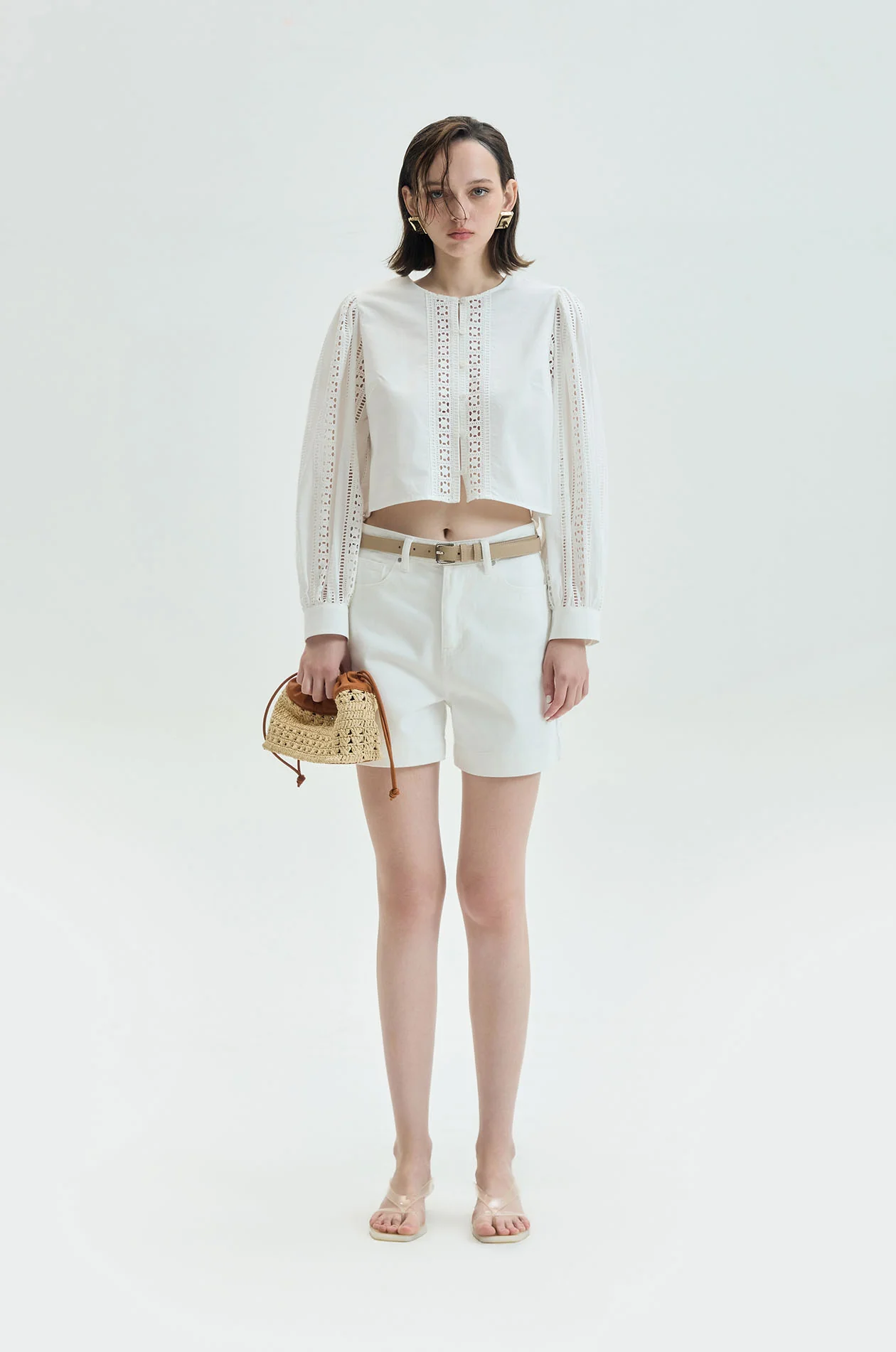 Broderie Anglaise Cropped Blouse