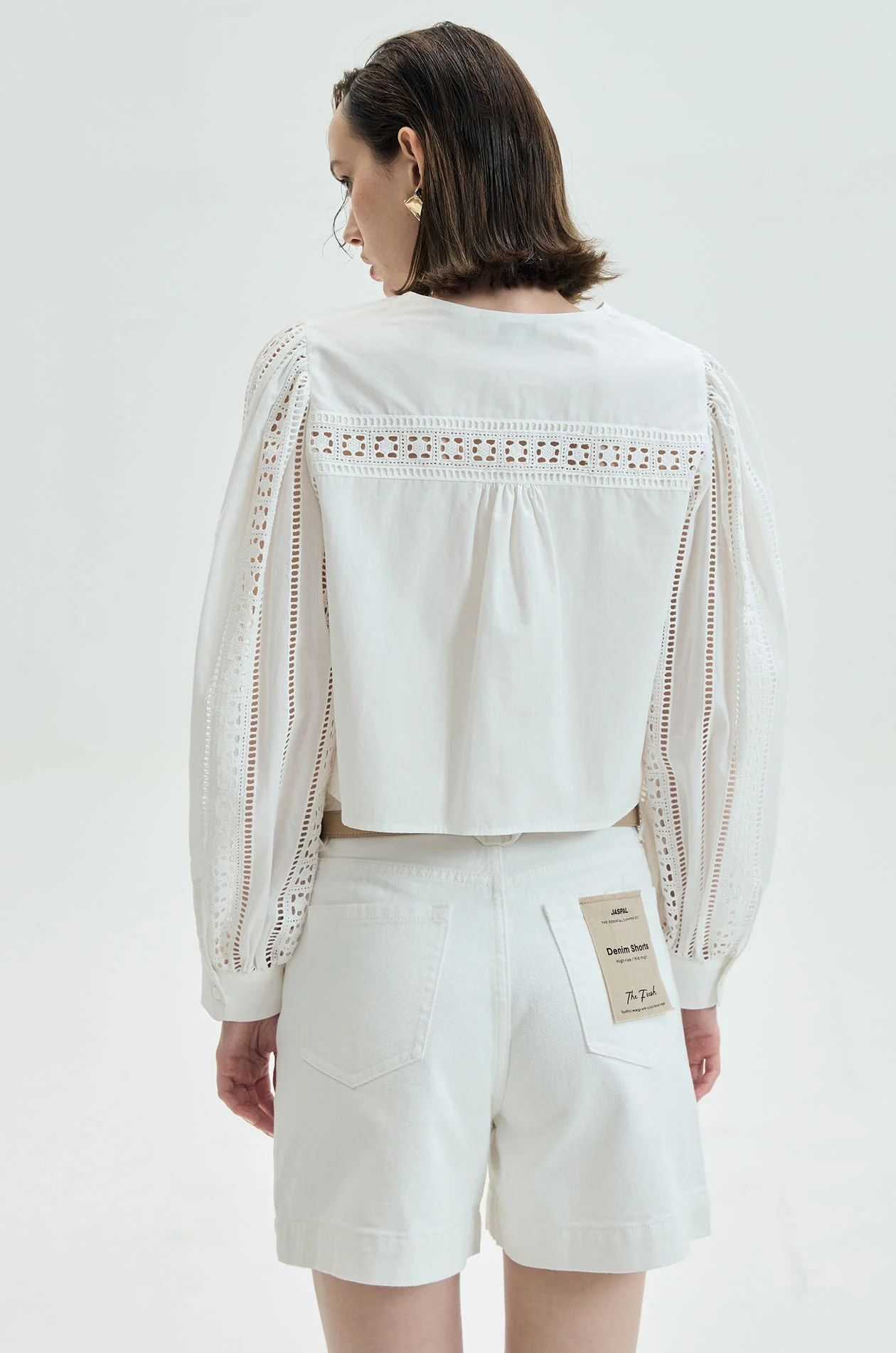 Broderie Anglaise Cropped Blouse - Image 6