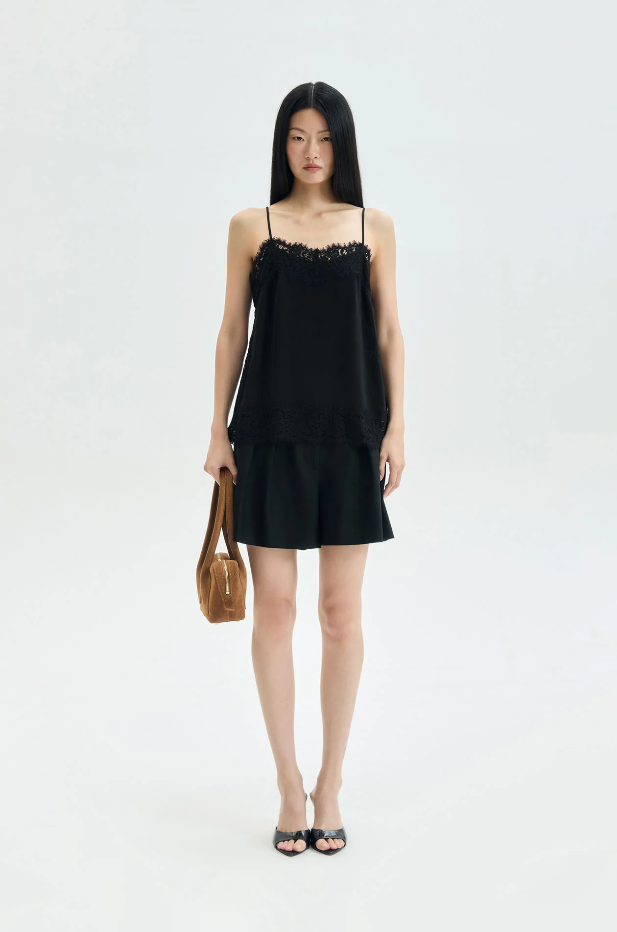Lace-Trim Silk-Like Cami Top - Image 5