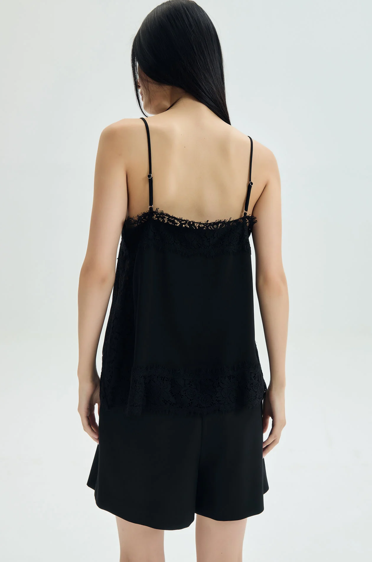 Lace-Trim Silk-Like Cami Top - Image 9