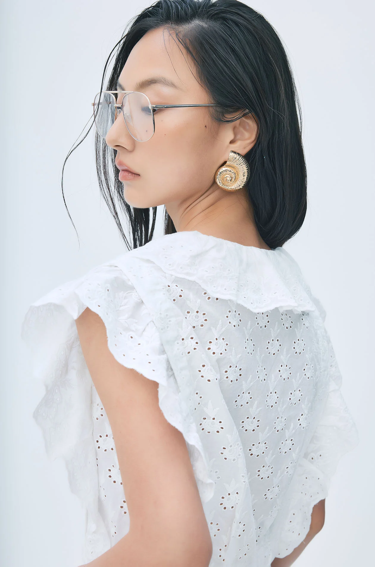 Ruffled Broderie Anglaise Crop Top - Image 3