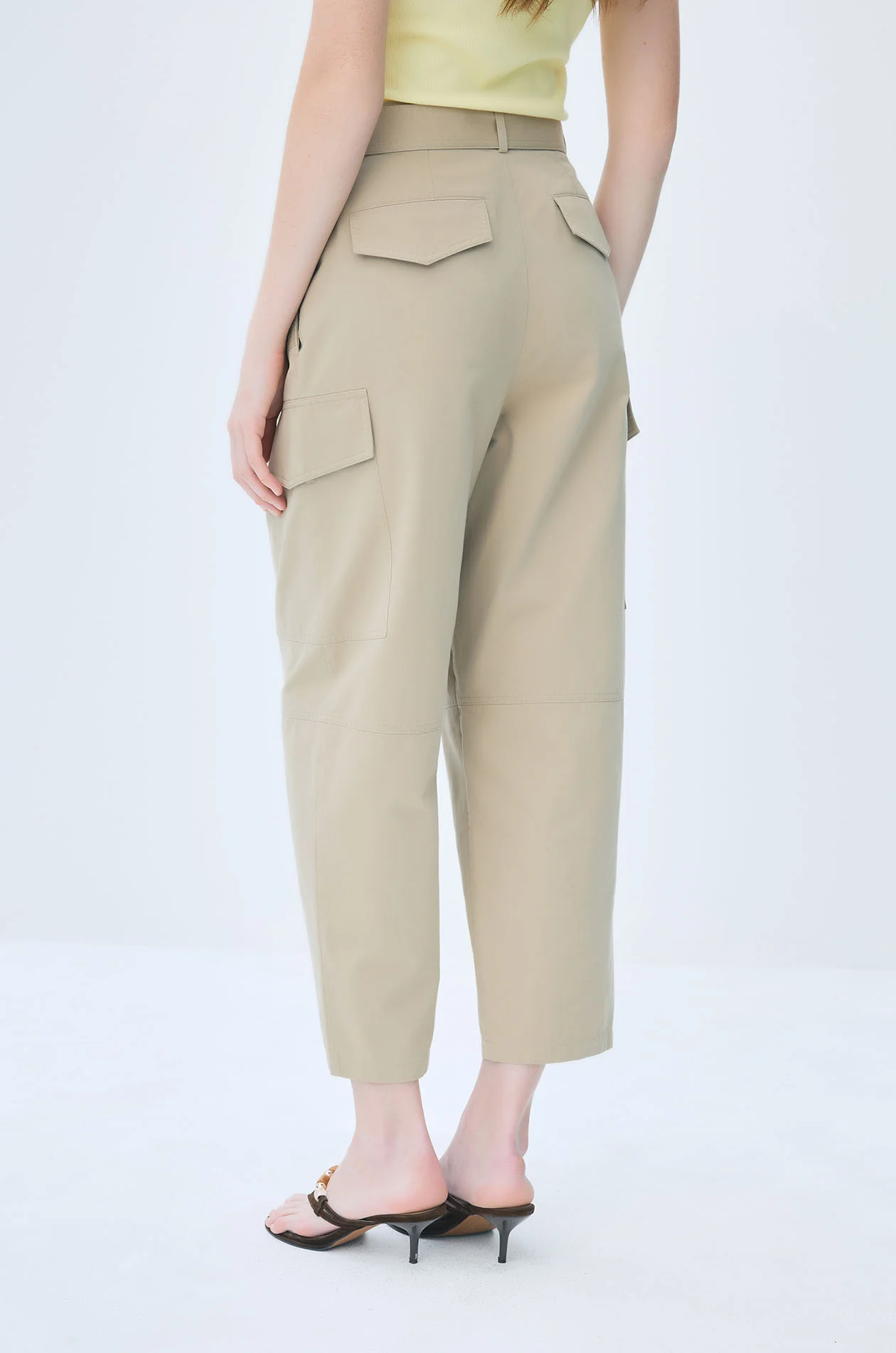 Barrel-Leg Cargo Pants with Belt - Image 3