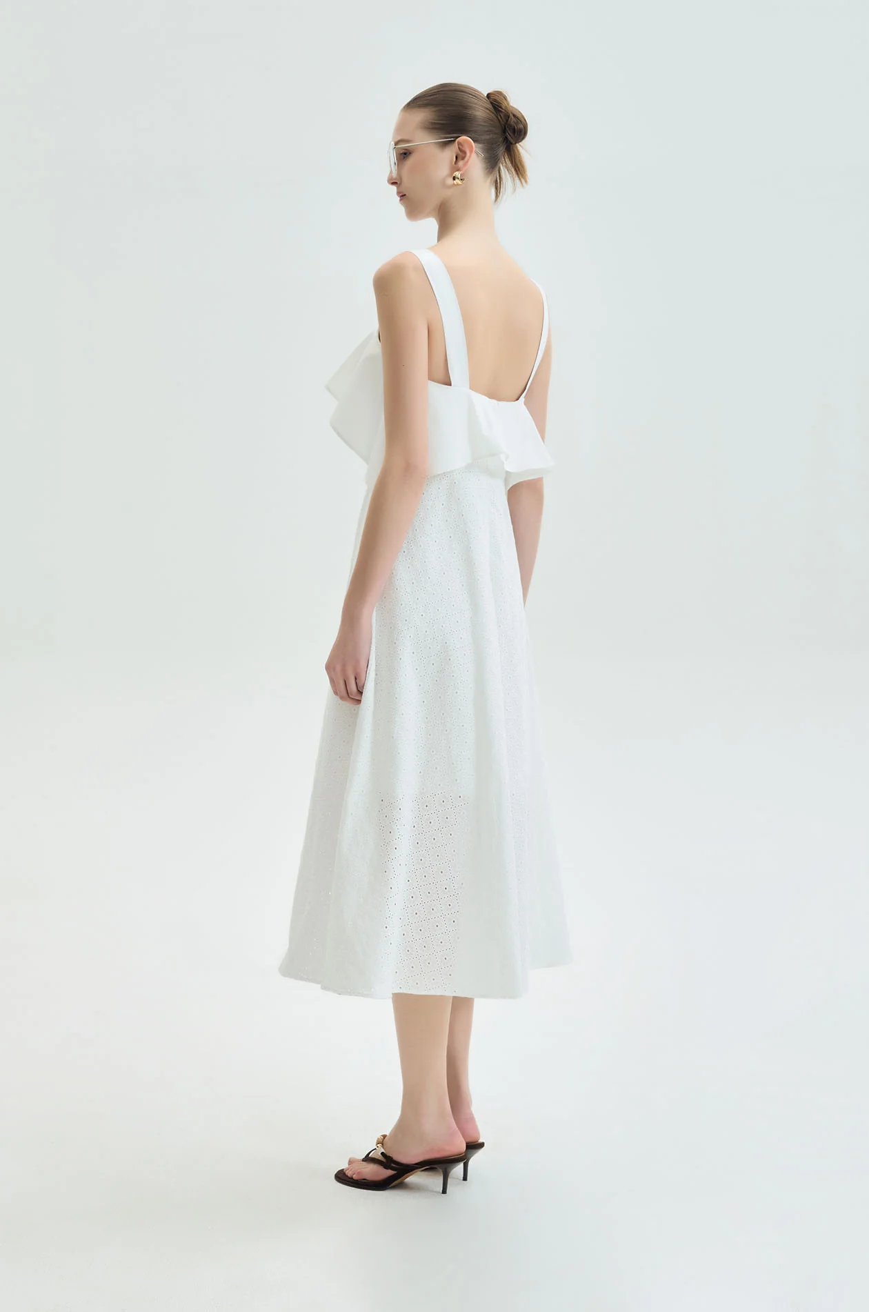Ruffle Broderie Midi Dress - Image 6