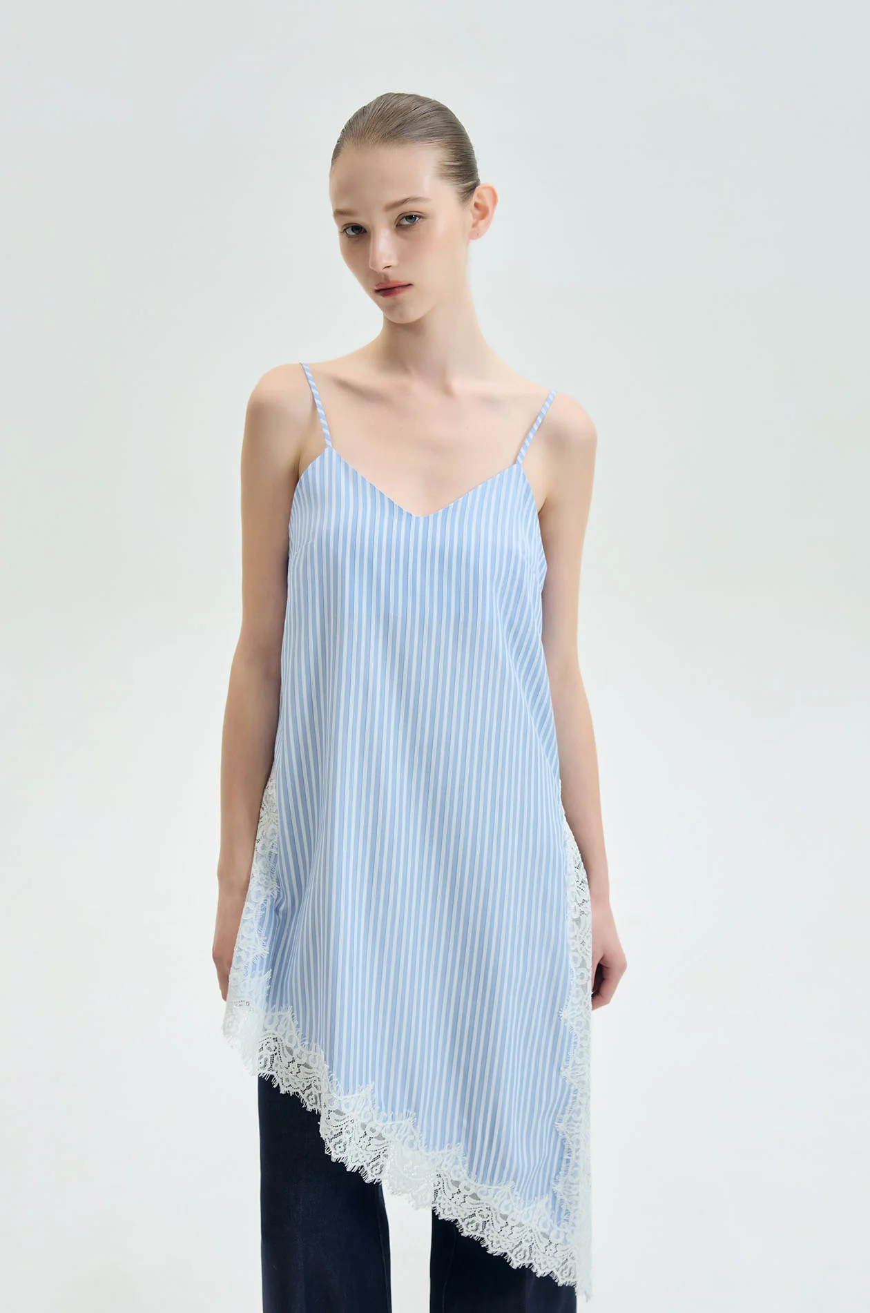 Striped Lace-Trim Tunic Top - Image 2