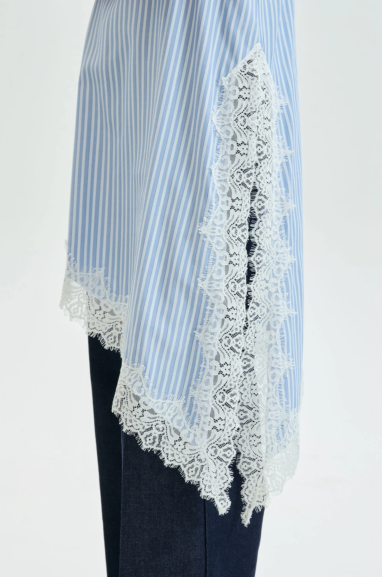Striped Lace-Trim Tunic Top - Image 4