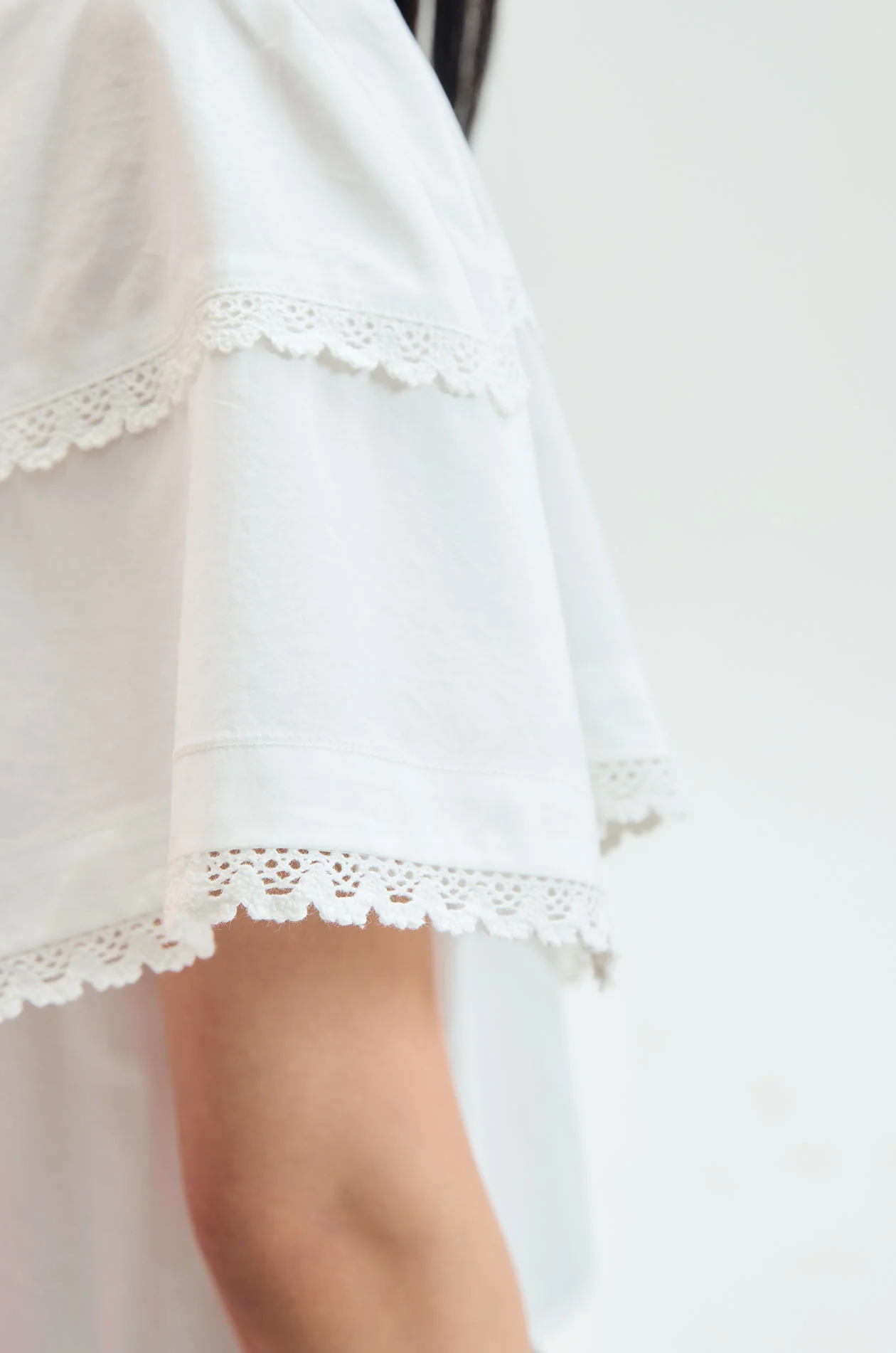 Cape Overlay Cropped Blouse - Image 4