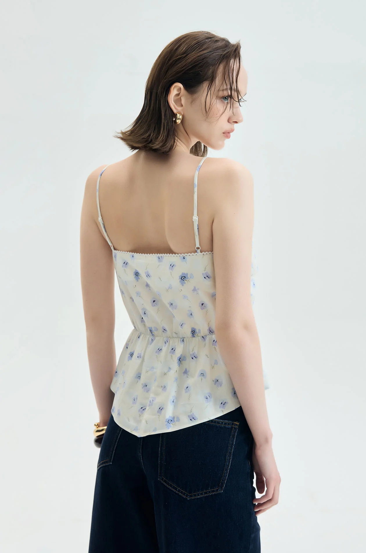 Ditsy Floral Peplum Cami Top - Image 4