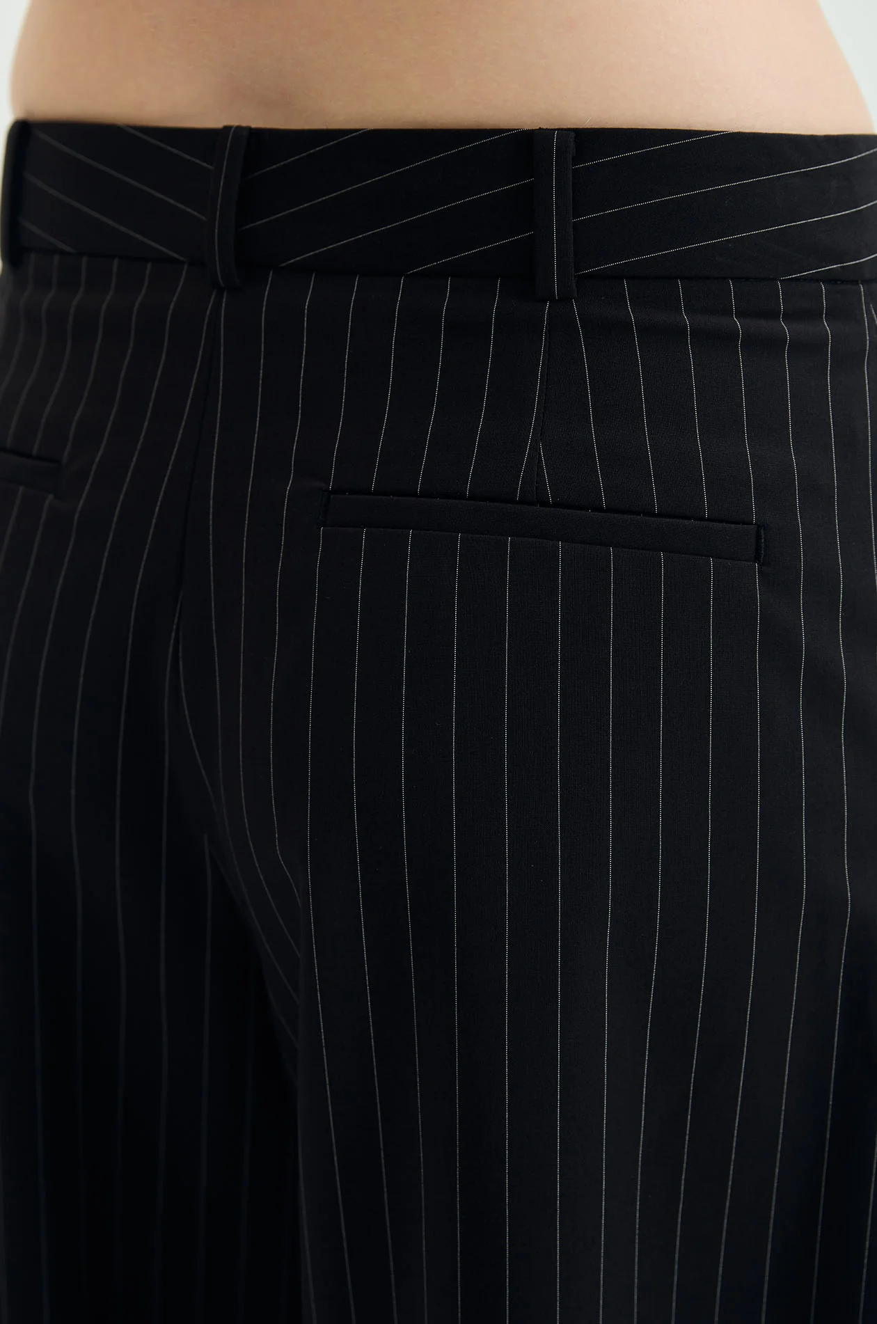 Pinstripe Curved-Hem Pants - Image 4