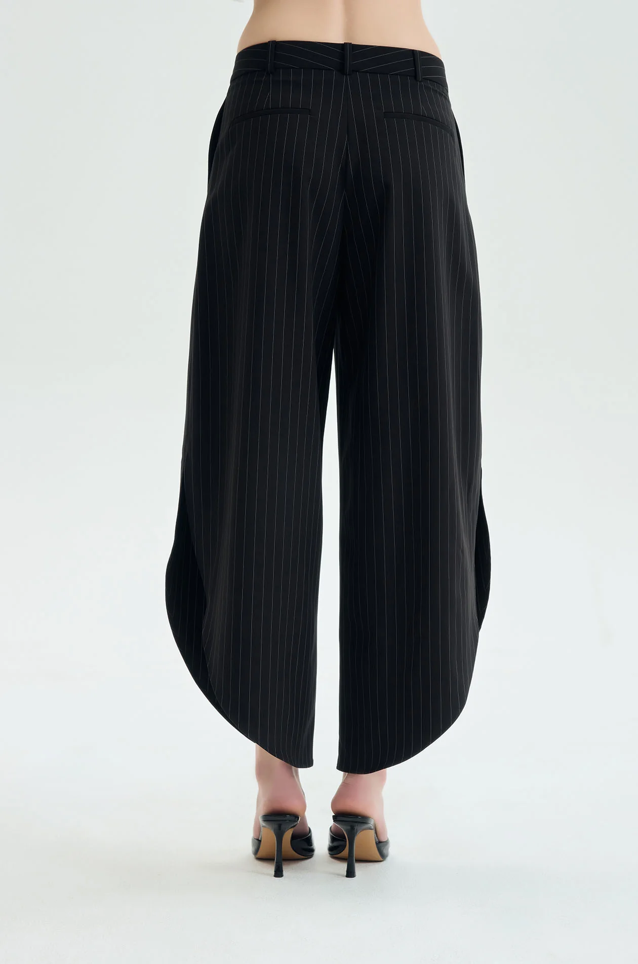 Pinstripe Curved-Hem Pants - Image 5