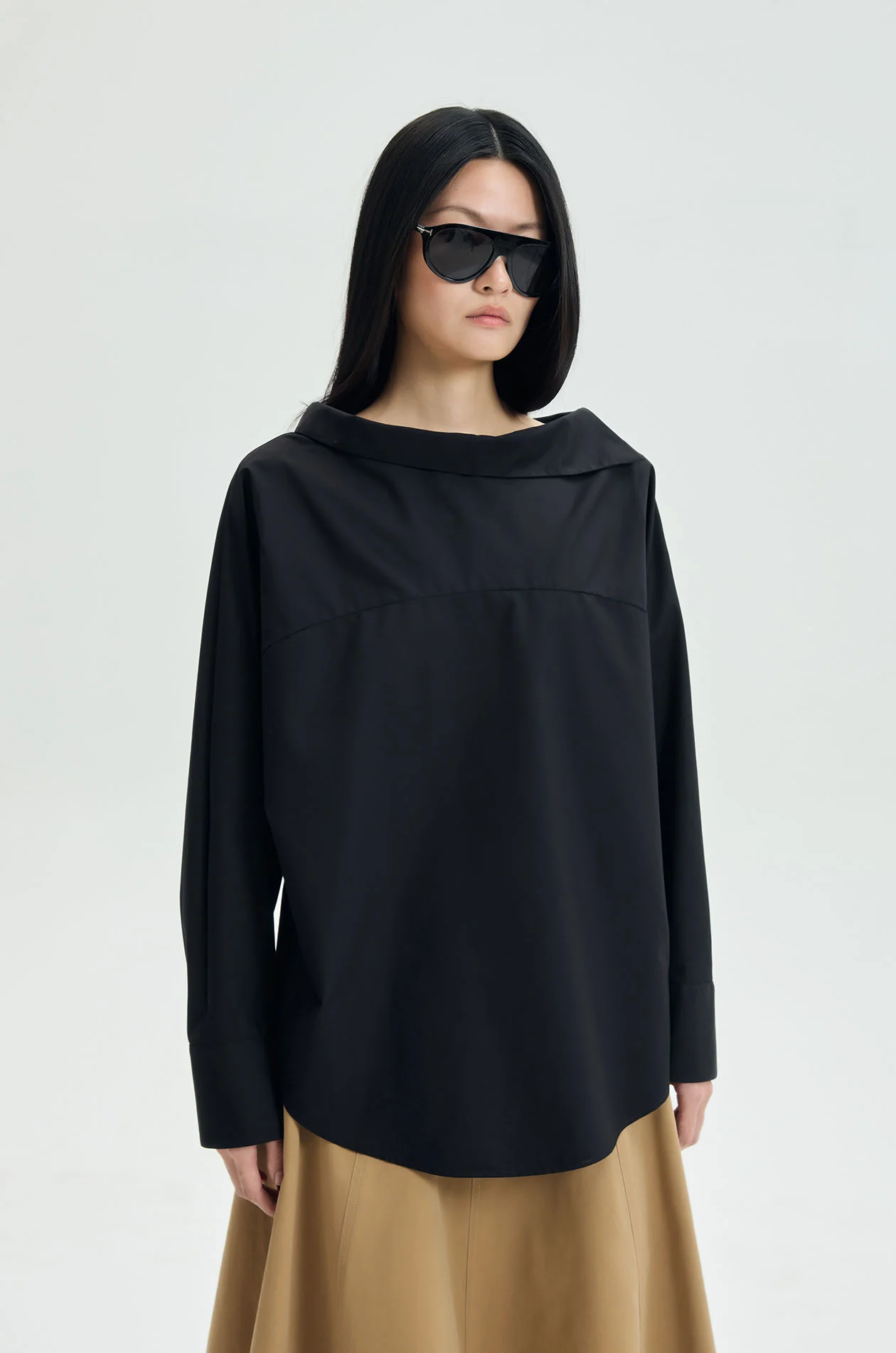 Asymmetric Collar Blouse - Image 2