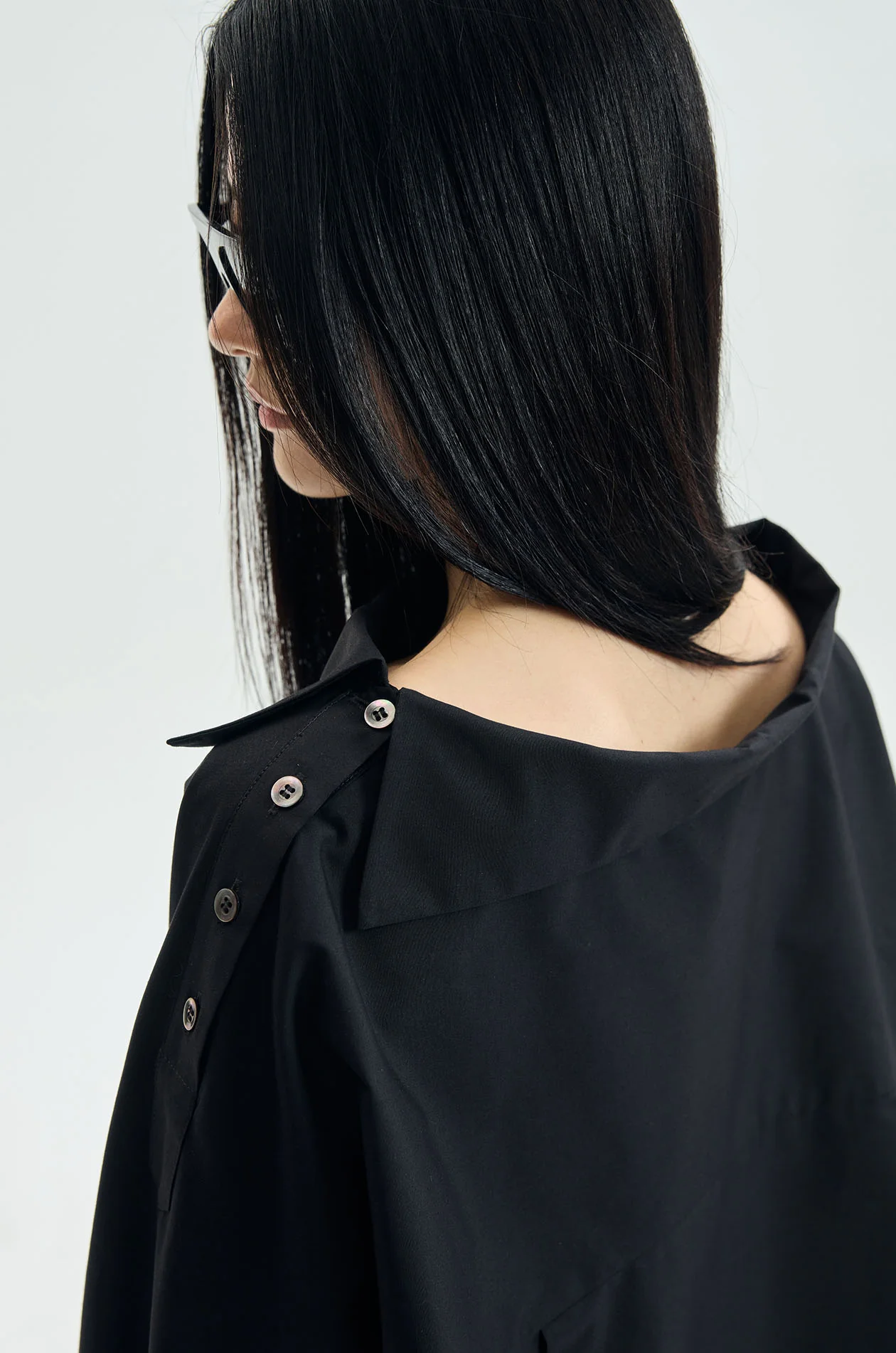Asymmetric Collar Blouse - Image 3