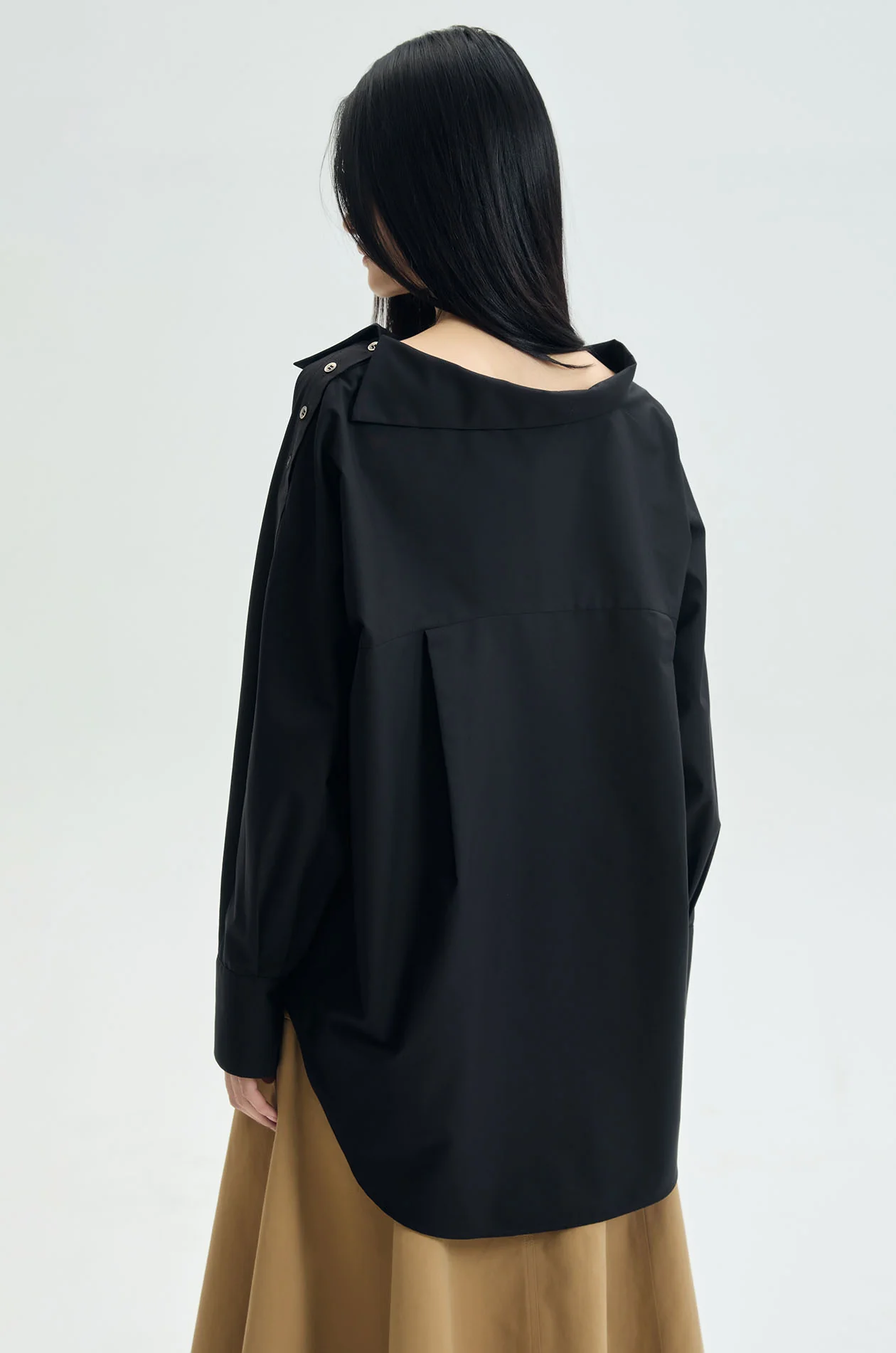 Asymmetric Collar Blouse - Image 5