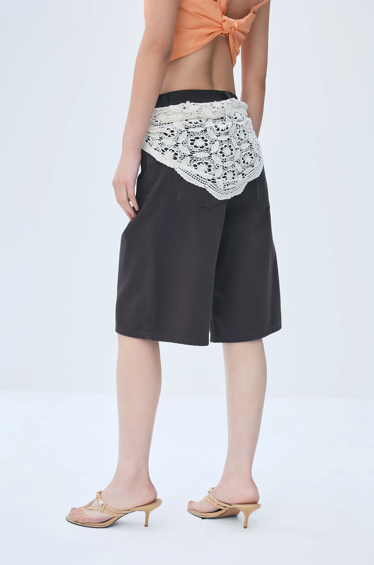 Bermuda Shorts with Crochet Waist Scarf - Image 6