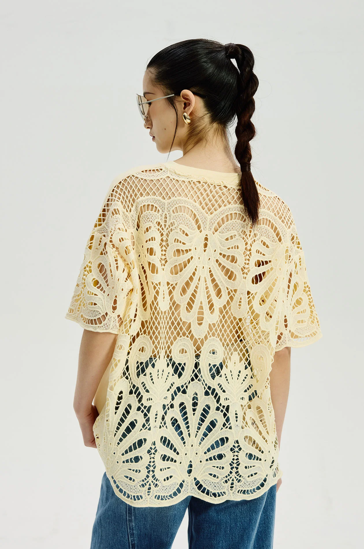 Lace-Back Oversized T-Shirt - Image 9