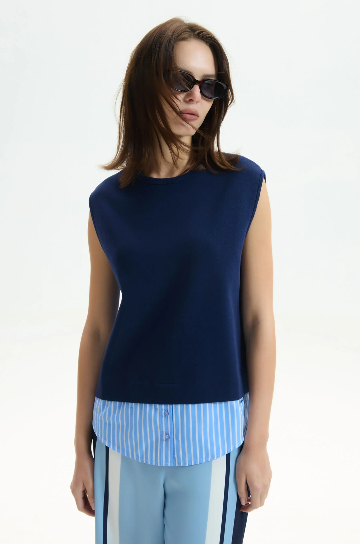 Layered Sleeveless Knit Top - Image 2