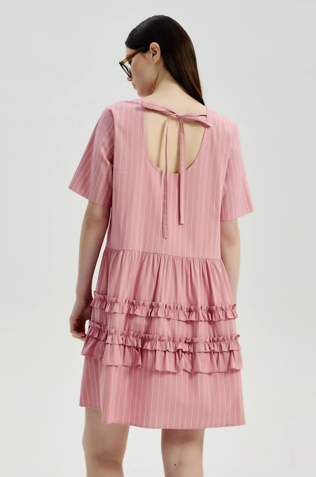Open-Back Ruffle Mini Dress - Image 10