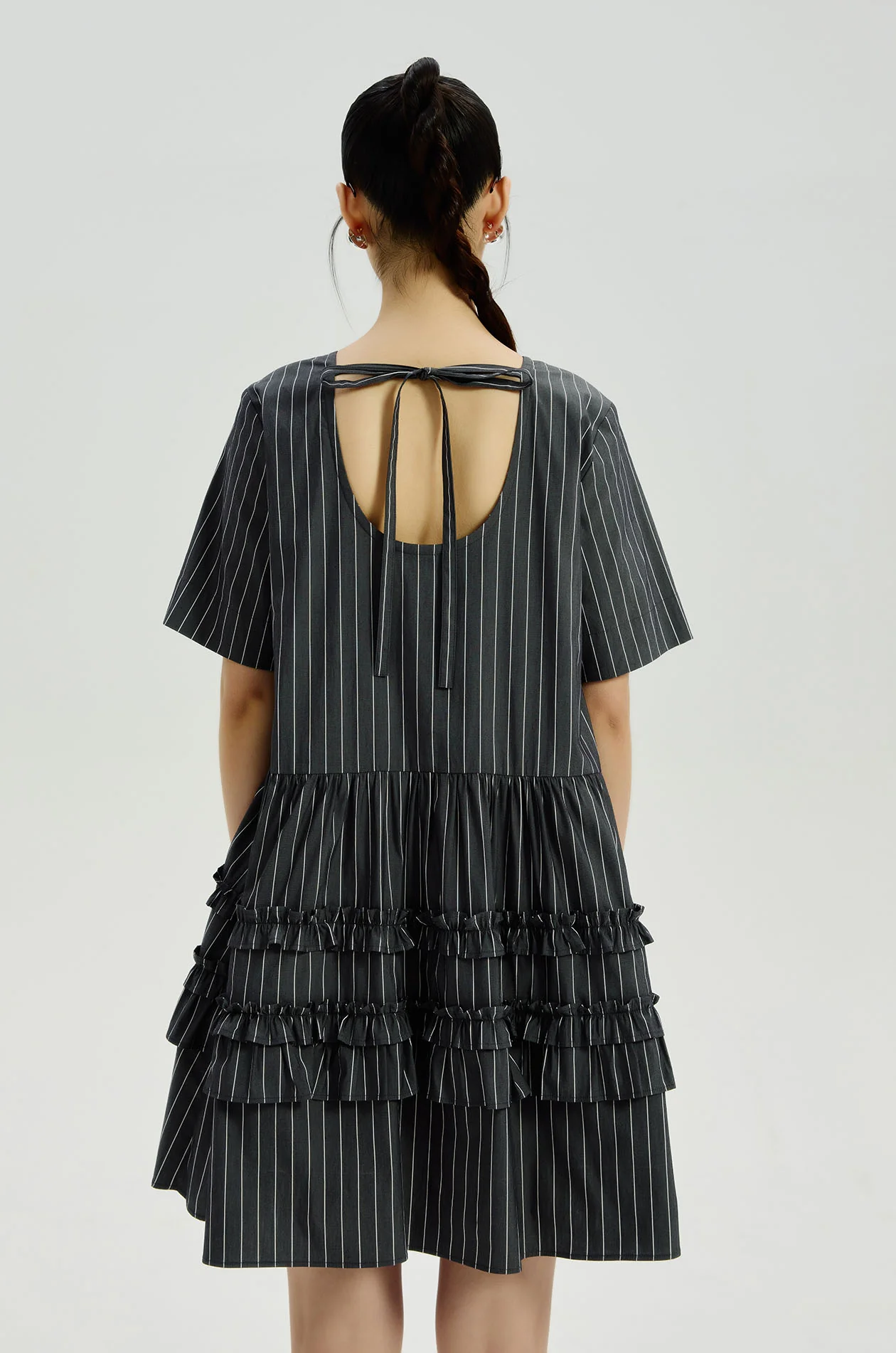 Open-Back Ruffle Mini Dress - Image 5