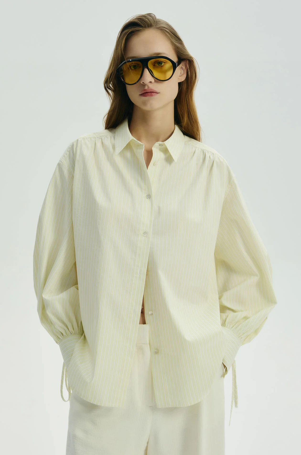 Gathered-Seam Oversized Shirt - Image 7