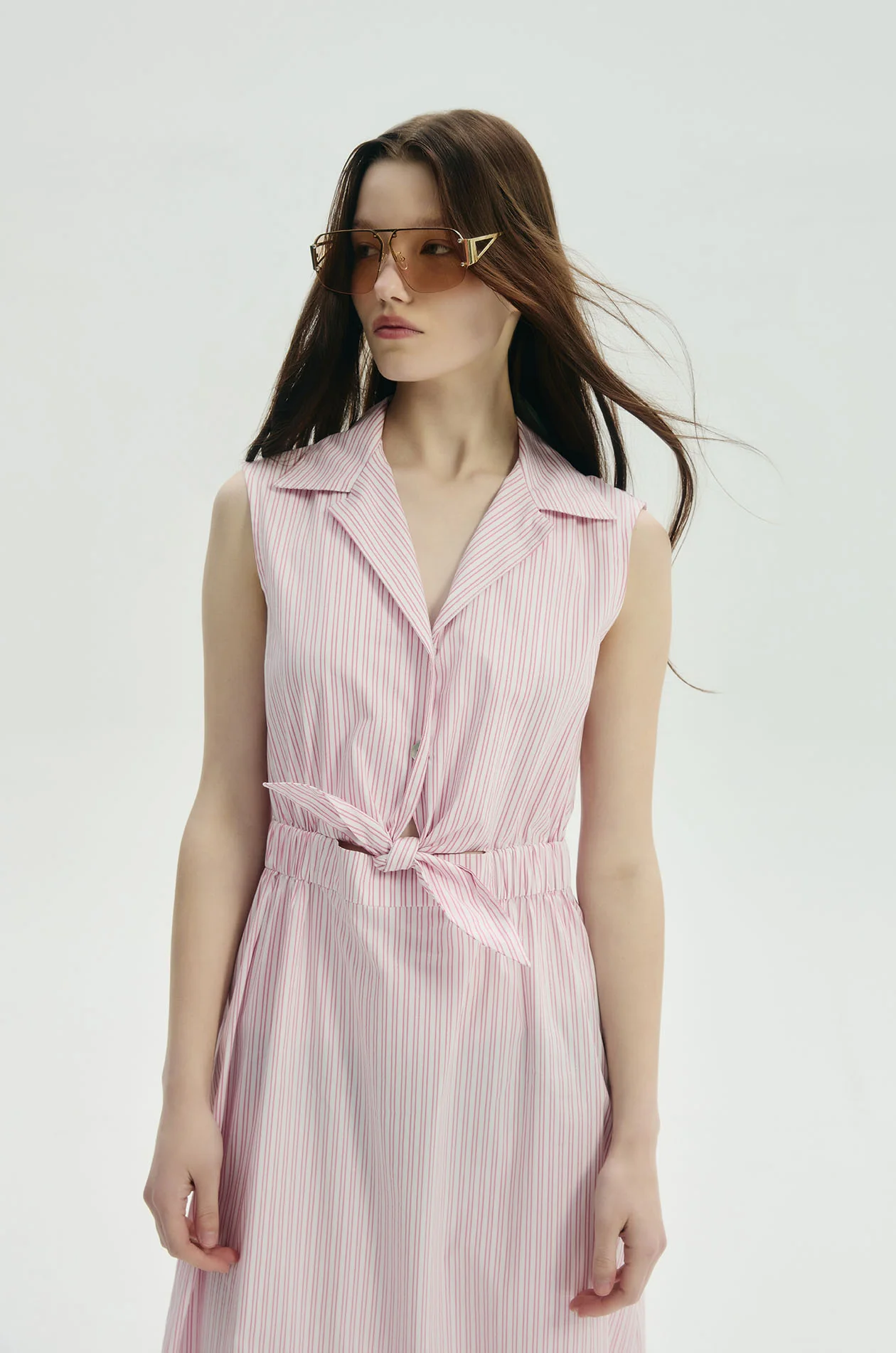 Striped Tie Front Maxi Dress - Image 2