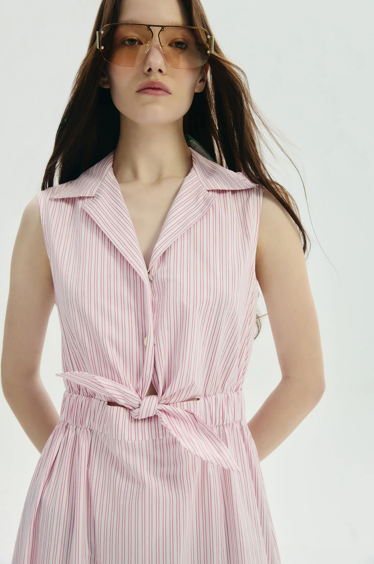 Striped Tie Front Maxi Dress - Image 3