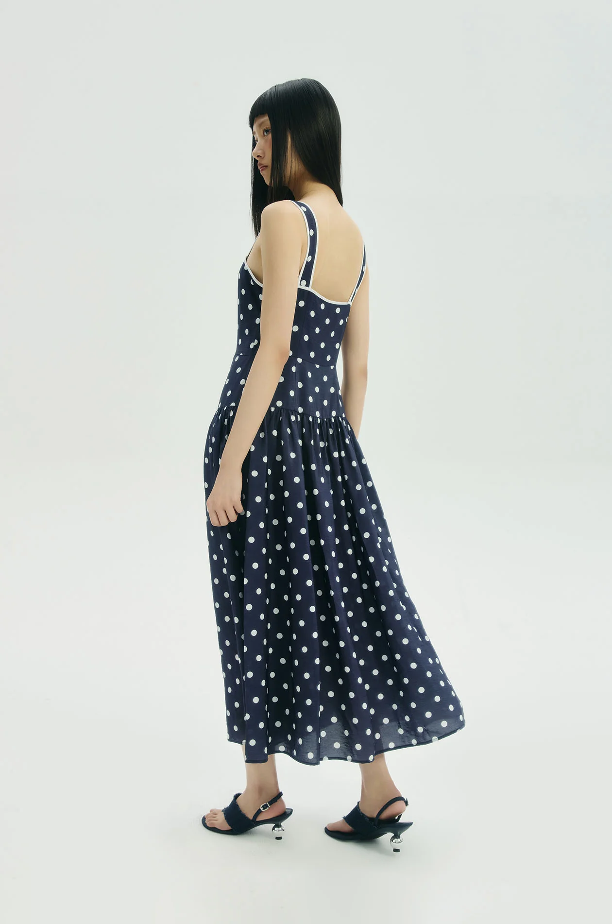 Dot Printed Maxi Dress - Image 6