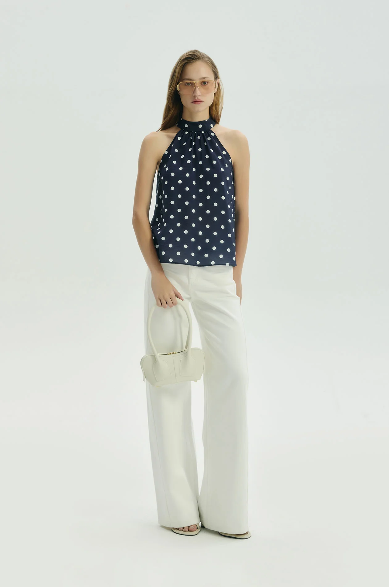 Crinkled Halter Neck Top