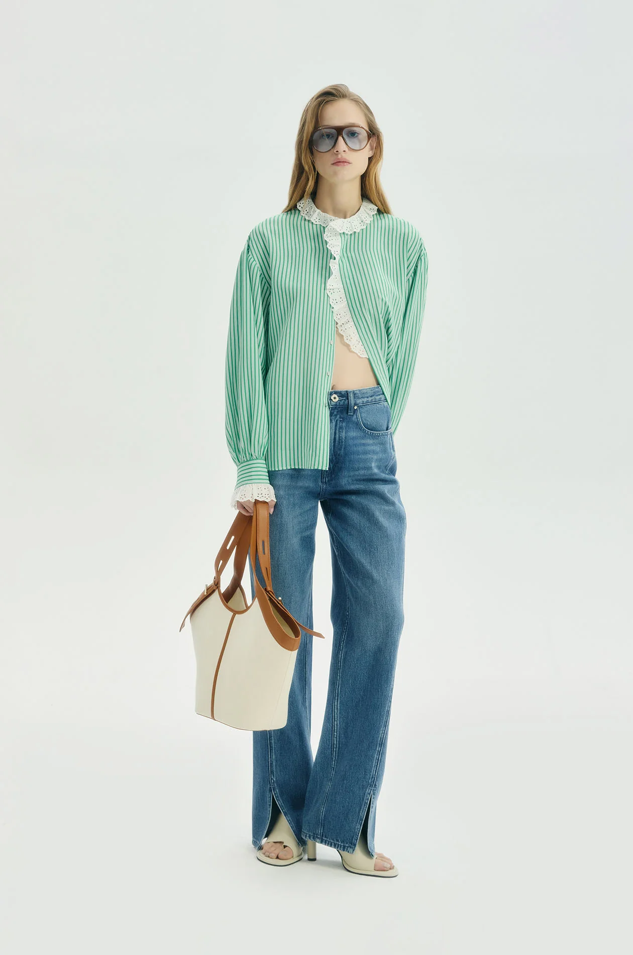 Broderie Anglaise Trim Shirt