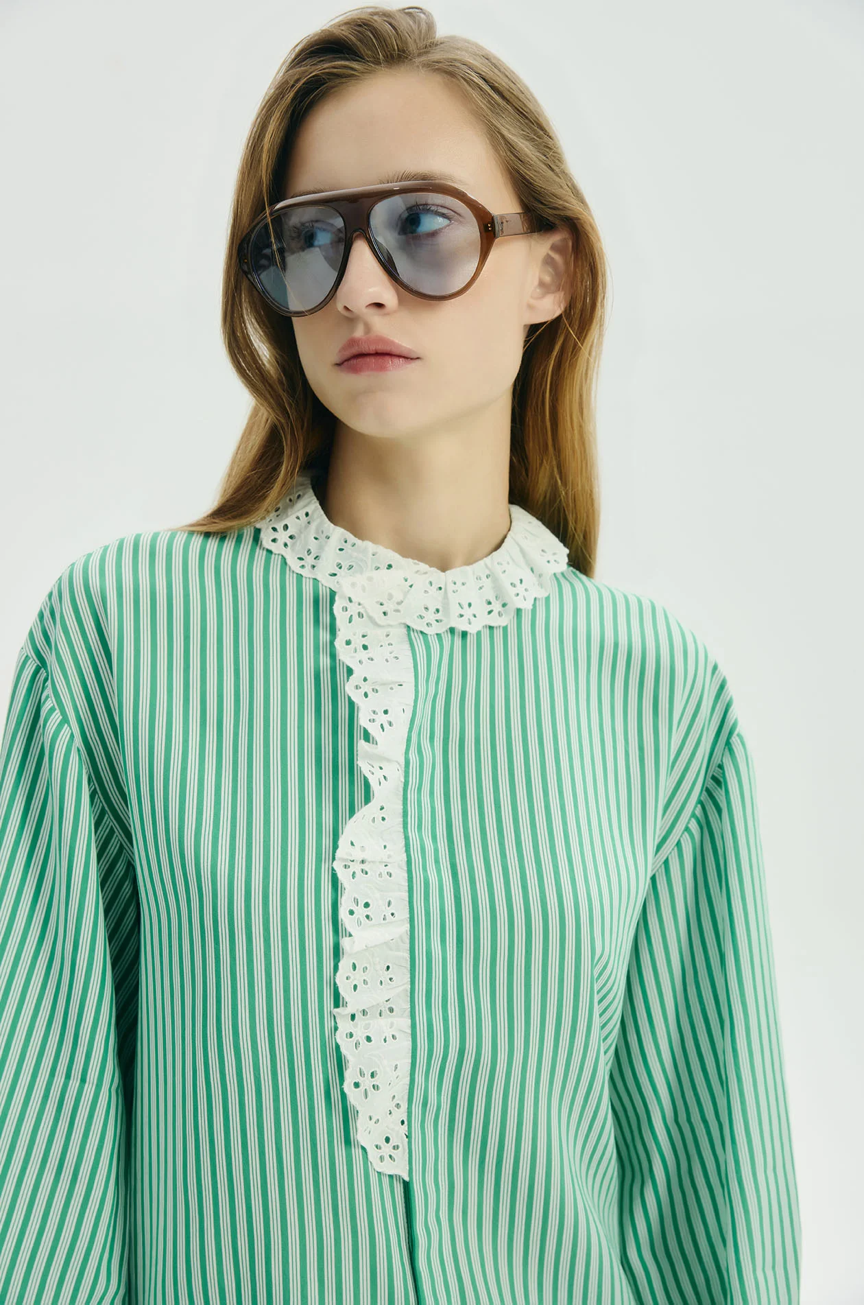 Broderie Anglaise Trim Shirt - Image 3